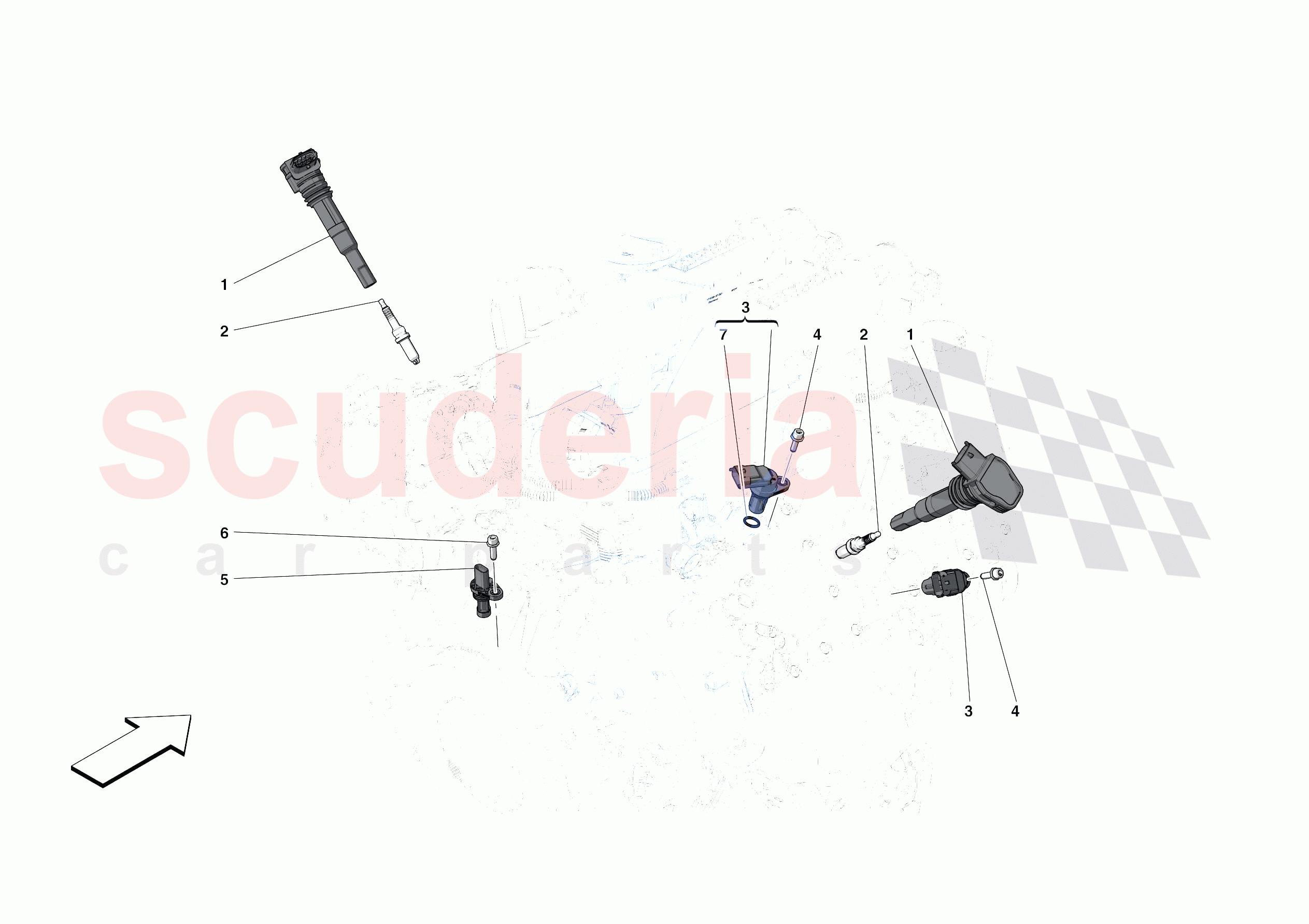 IGNITION COIL, SPARK PLUGS AND SENSORS of Ferrari Ferrari Portofino M Europe