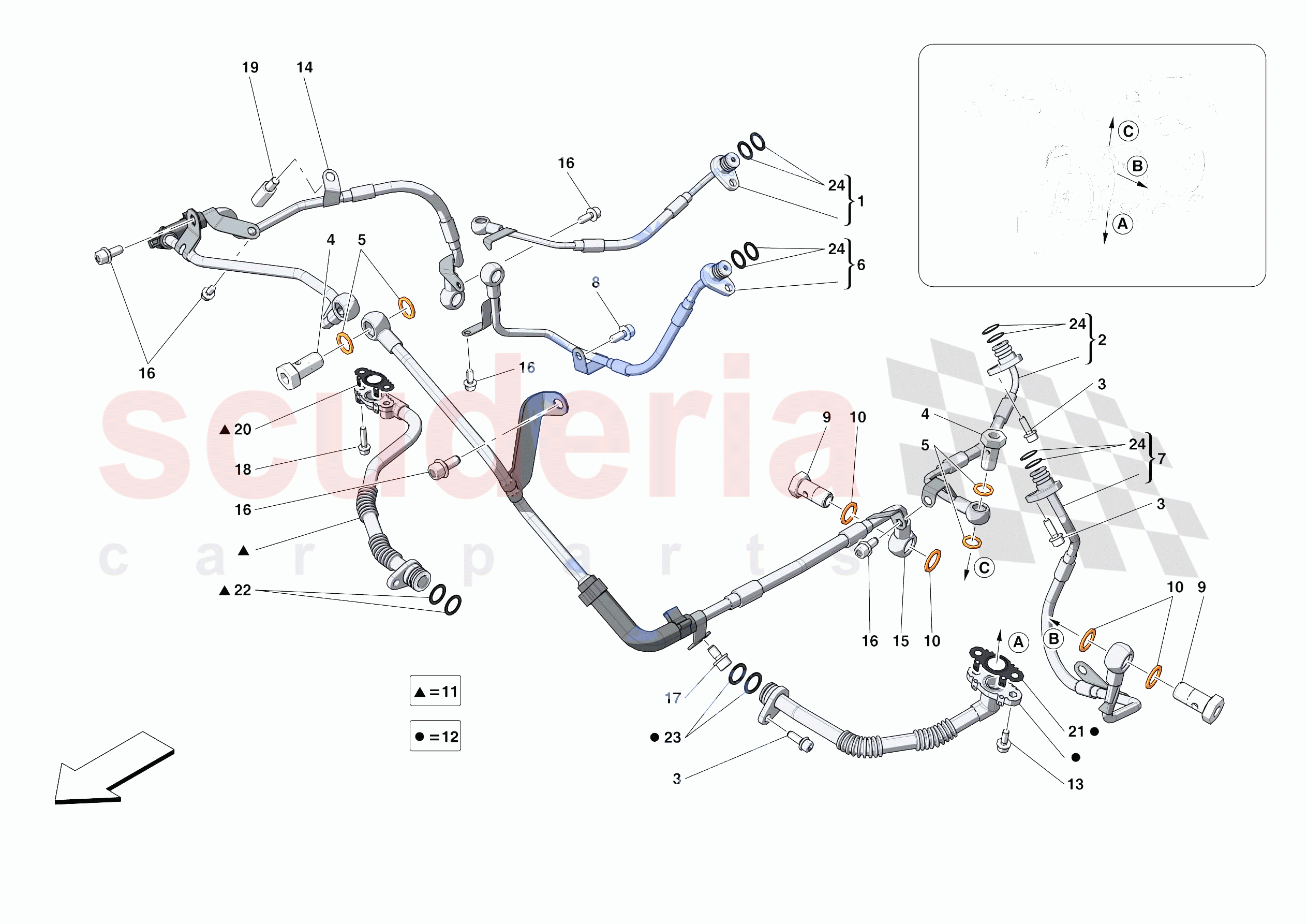 FORCED INDUCTION SYSTEM PIPES of Ferrari Ferrari Portofino M Europe