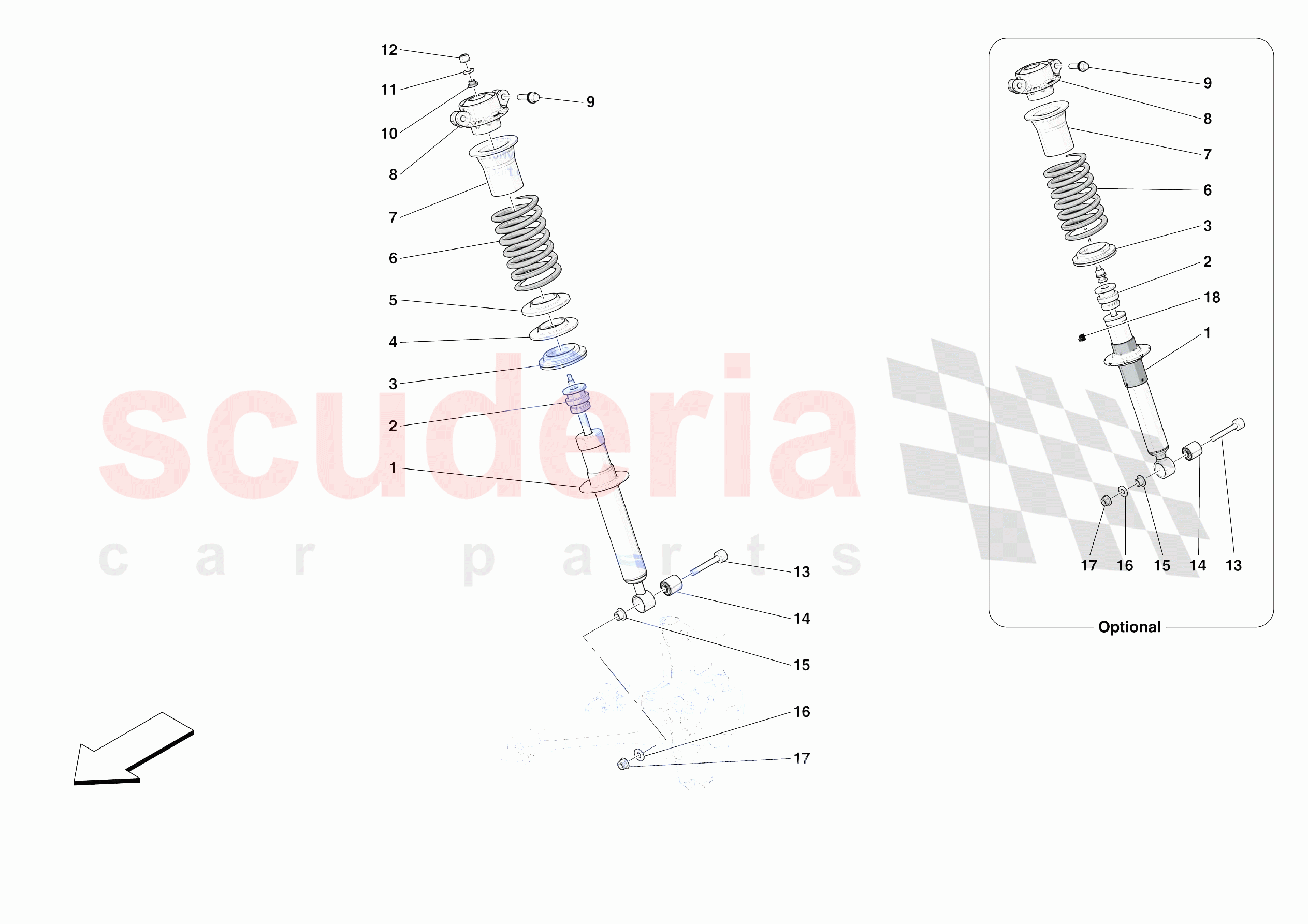 FRONT SUSPENSION - SHOCK ABSORBERS of Ferrari Ferrari Portofino M Europe