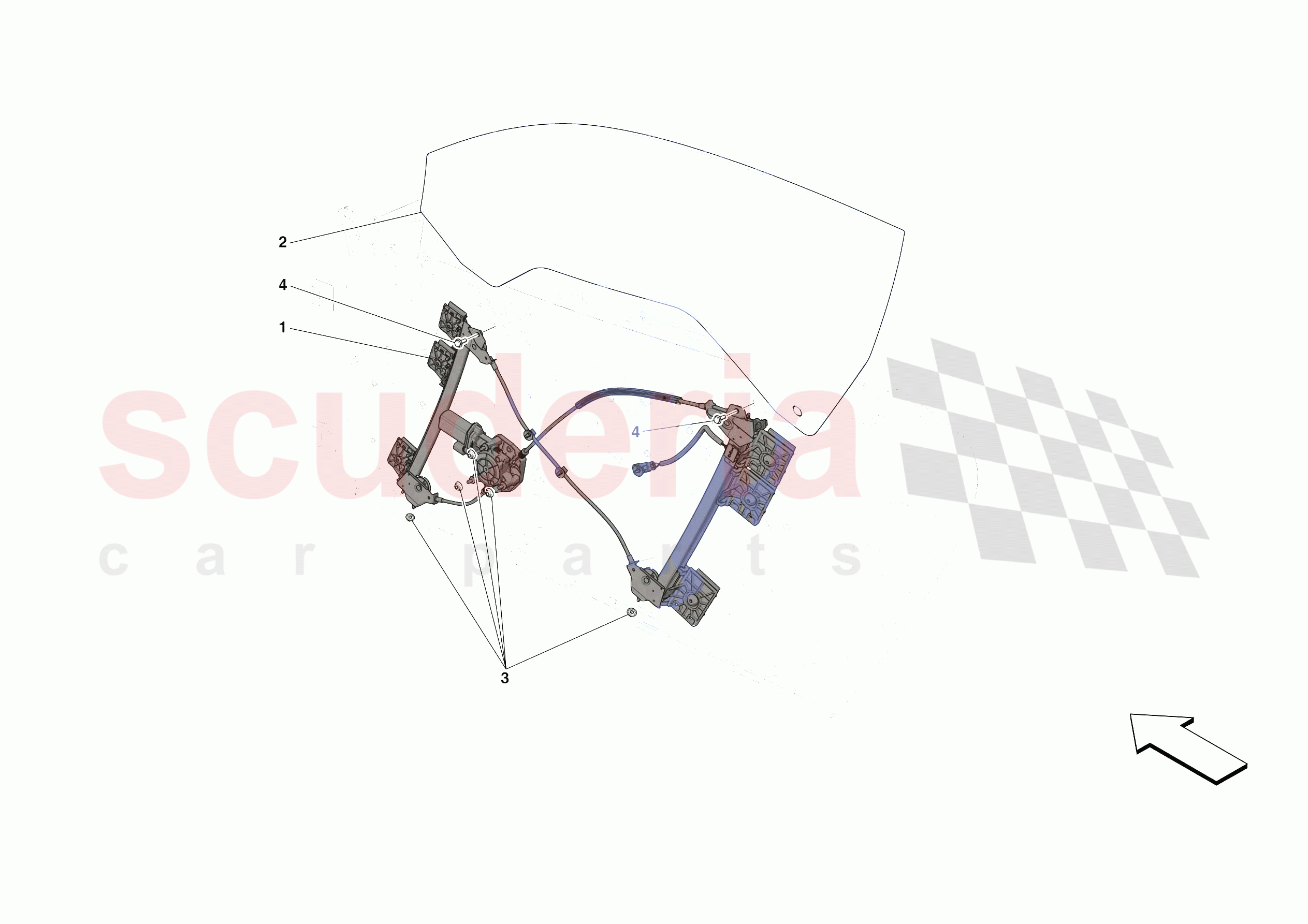 DOORS - WINDOW AND WINDOW LIFTER of Ferrari Ferrari Portofino USA