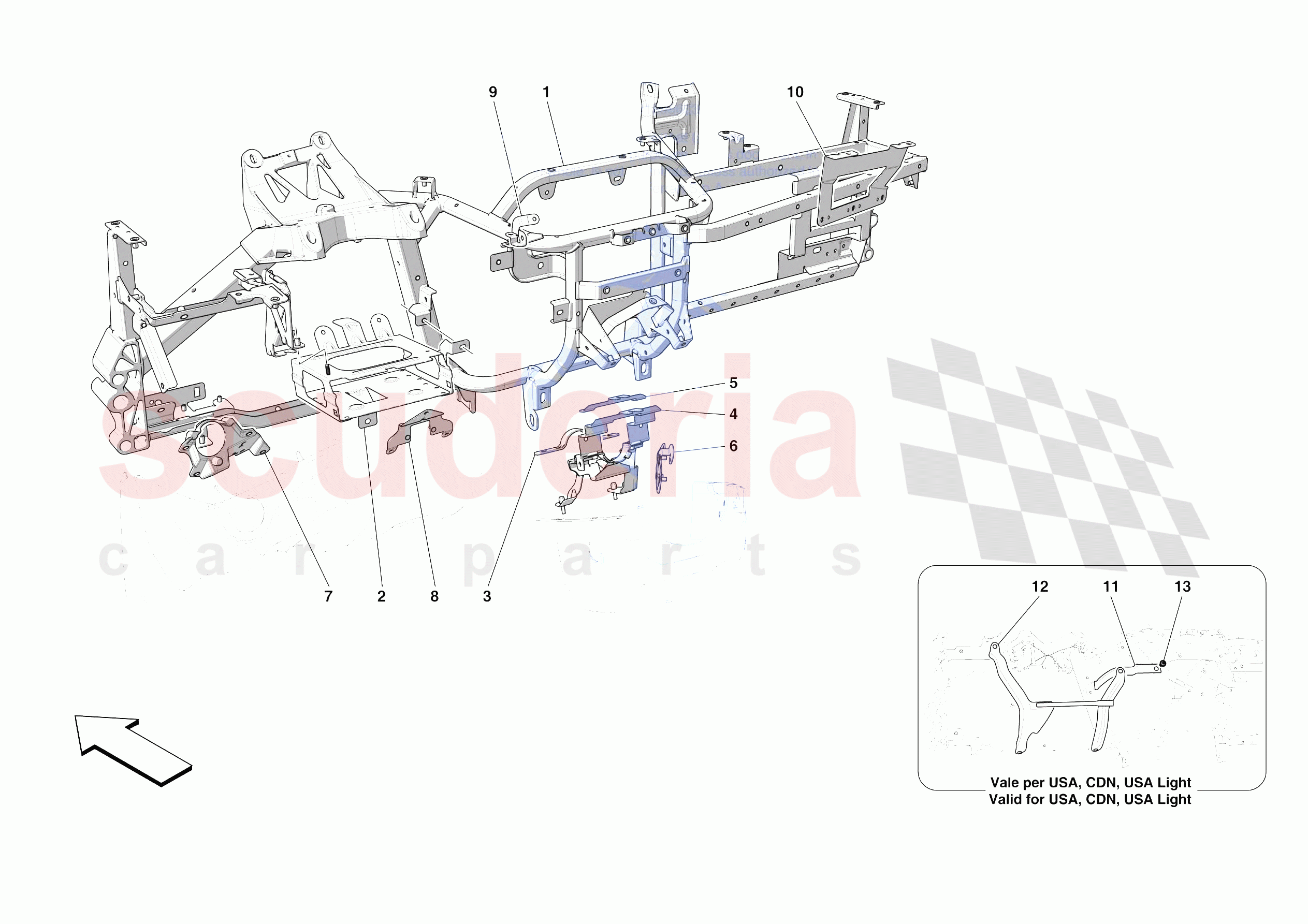 DASHBOARD - SUBSTRUCTURE -NOT FOR RHD- of Ferrari Ferrari Portofino USA