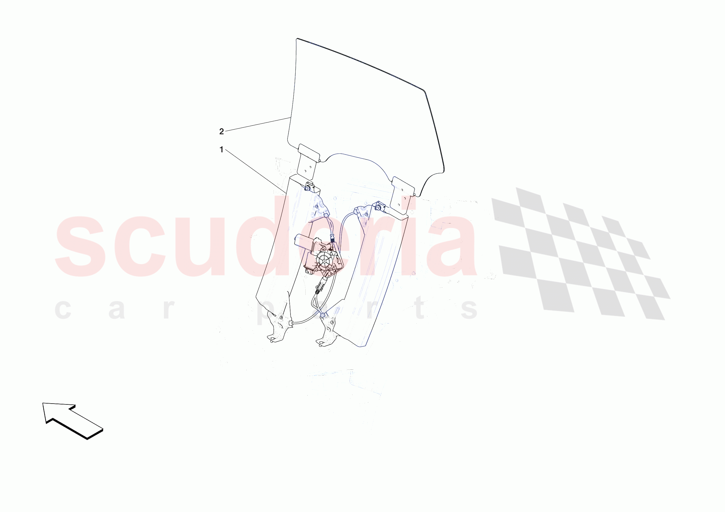 REAR DOORS - WINDOW AND WINDOW LIFTER of Ferrari Ferrari Purosangue Europe