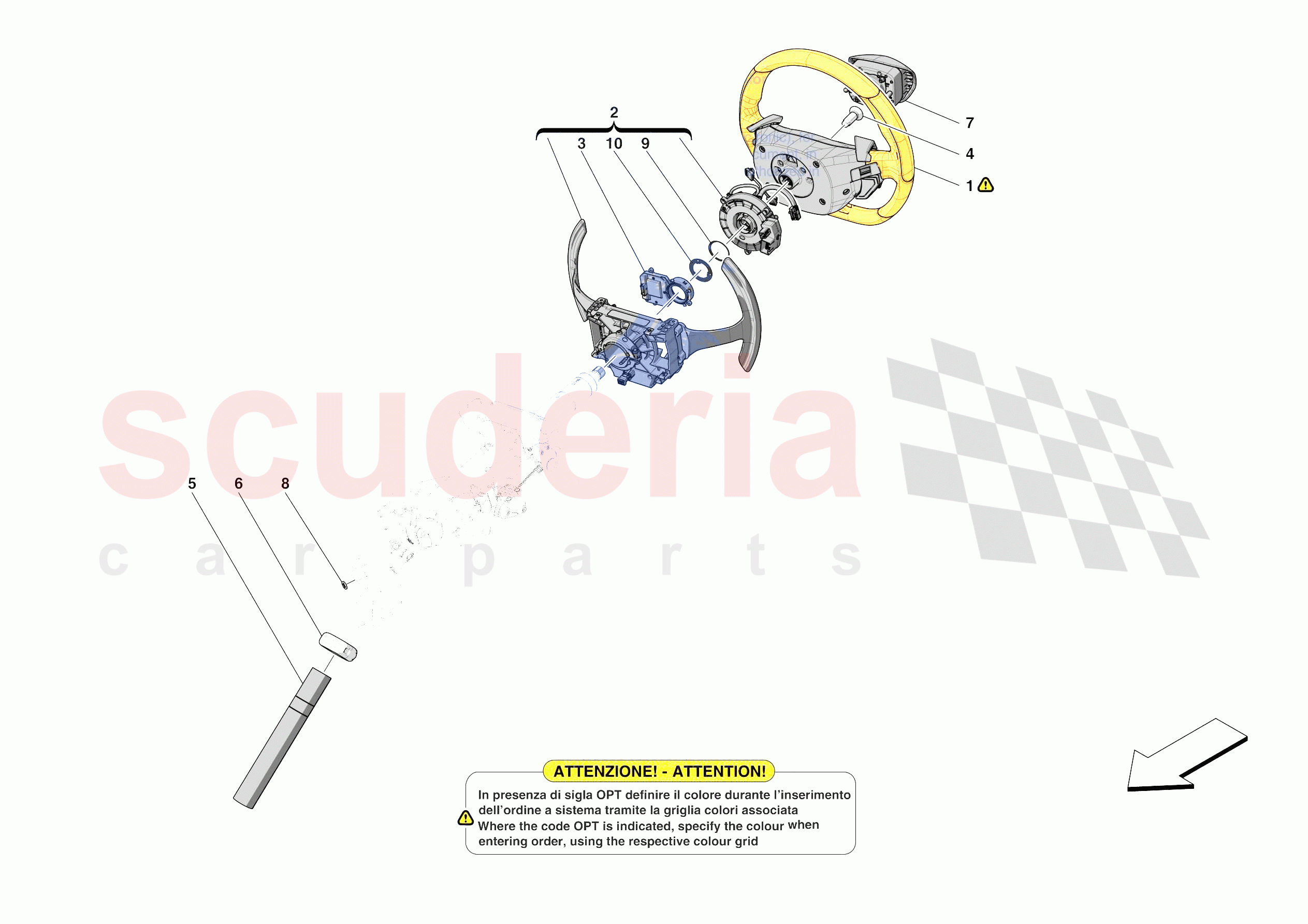 STEERING WHEEL AND STEERING SYSTEM - STEERING WHEEL AND AIRBAG of Ferrari Ferrari Purosangue Europe RH