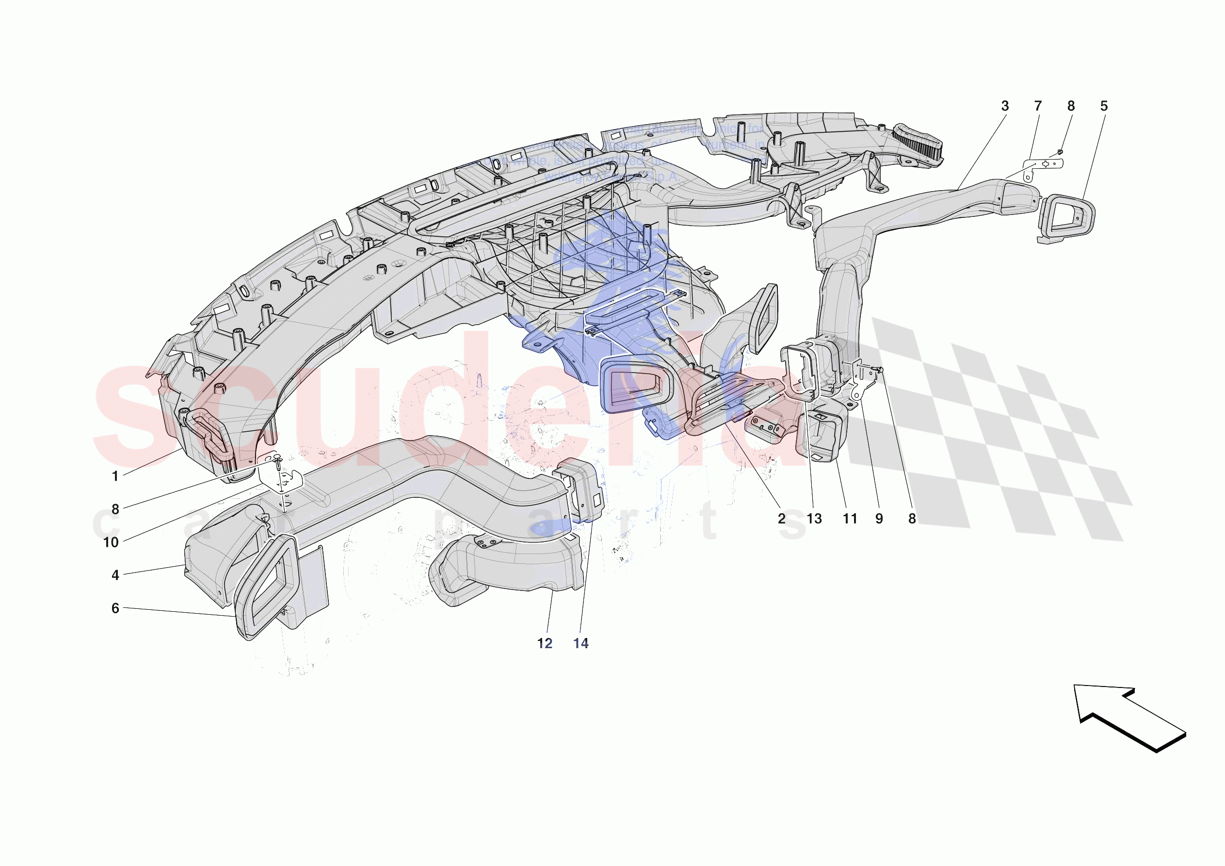 DASHBOARD - DUCTS -APPLICABLE FOR RHD- of Ferrari Ferrari Purosangue Europe RH