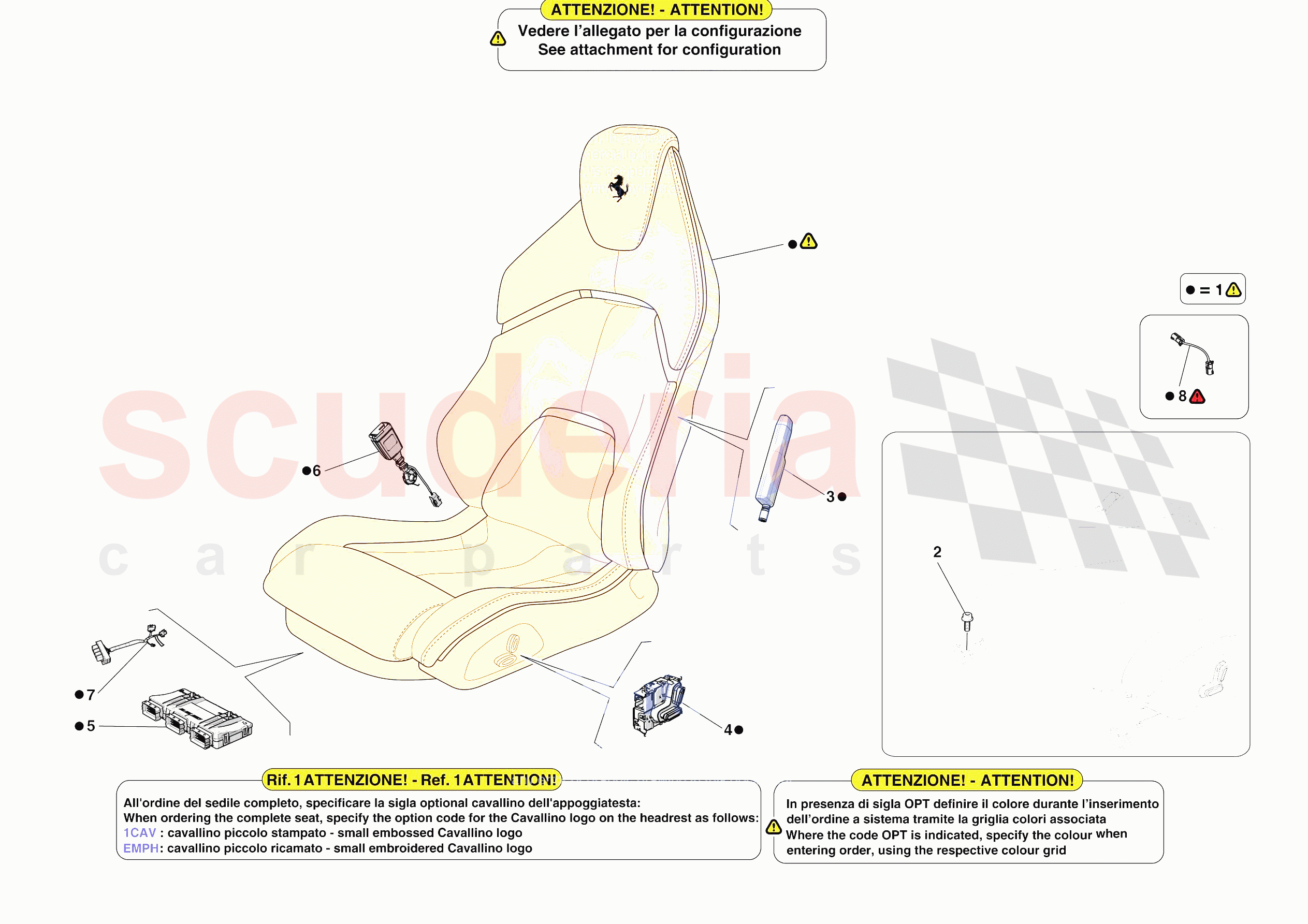 FRONT SEATS - SEATS AND GUIDES of Ferrari Ferrari Purosangue Europe RH