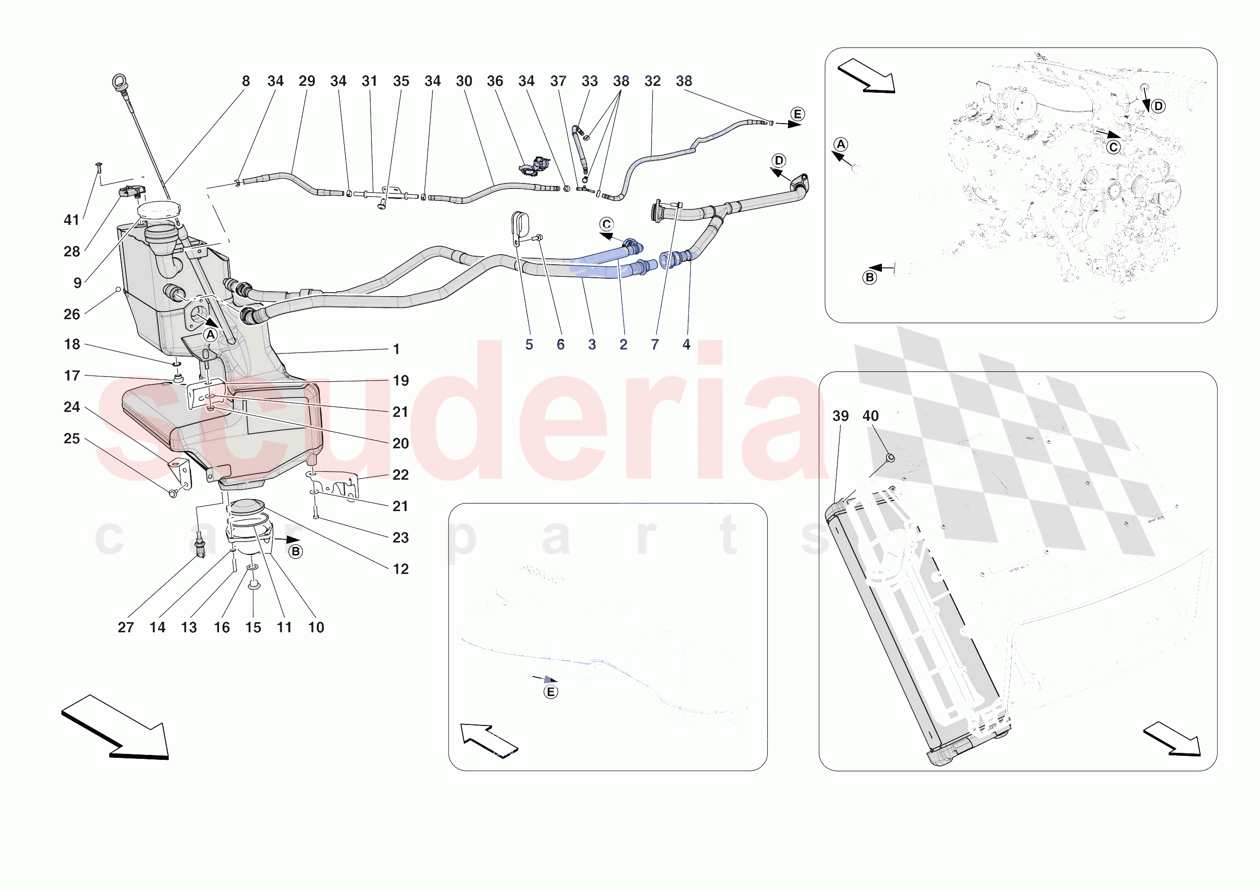 ENGINE OIL RADIATOR AND TANK of Ferrari Ferrari Purosangue USA