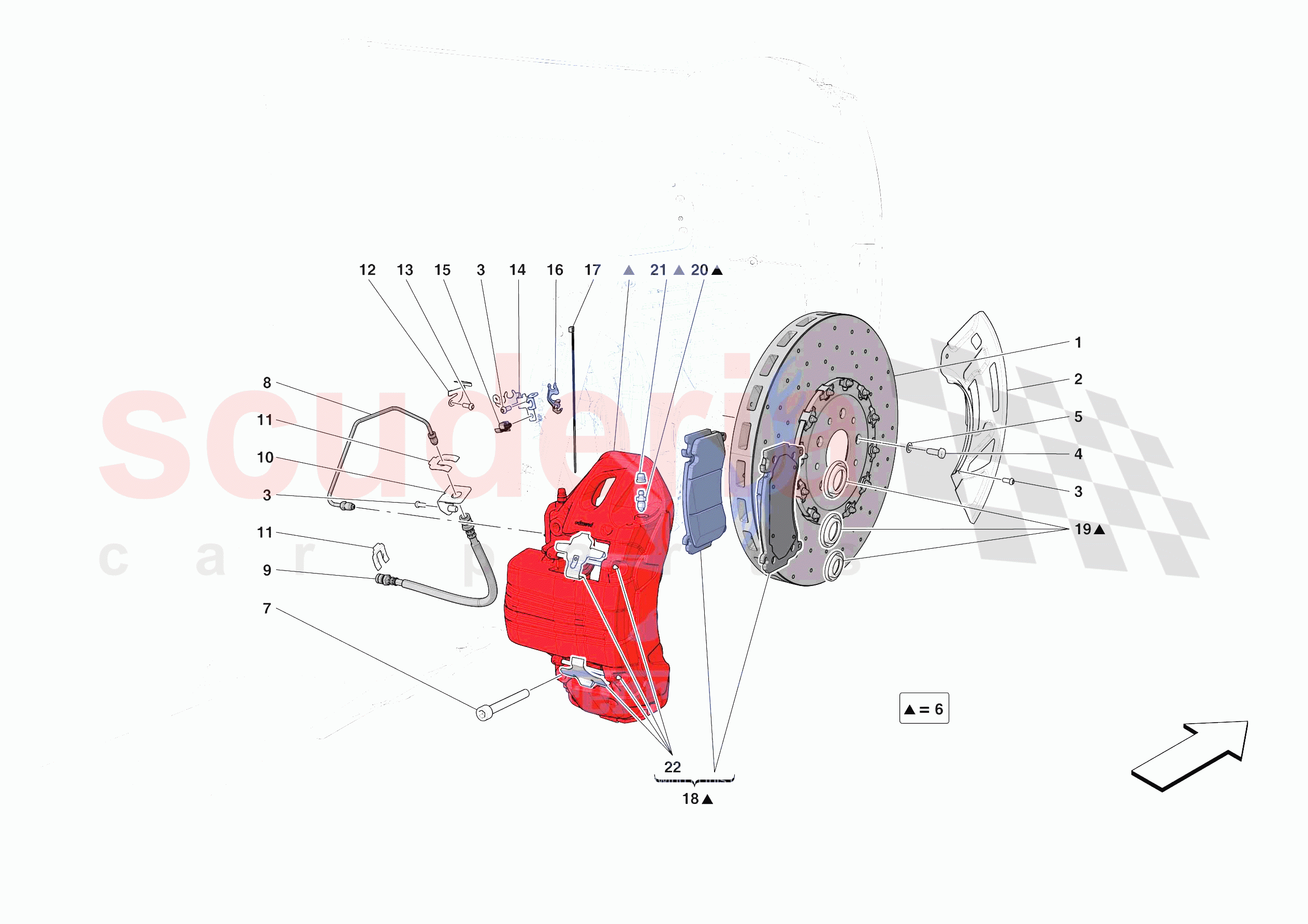 FRONT SUSPENSION - CALLIPERS AND DISCS of Ferrari Ferrari Purosangue USA