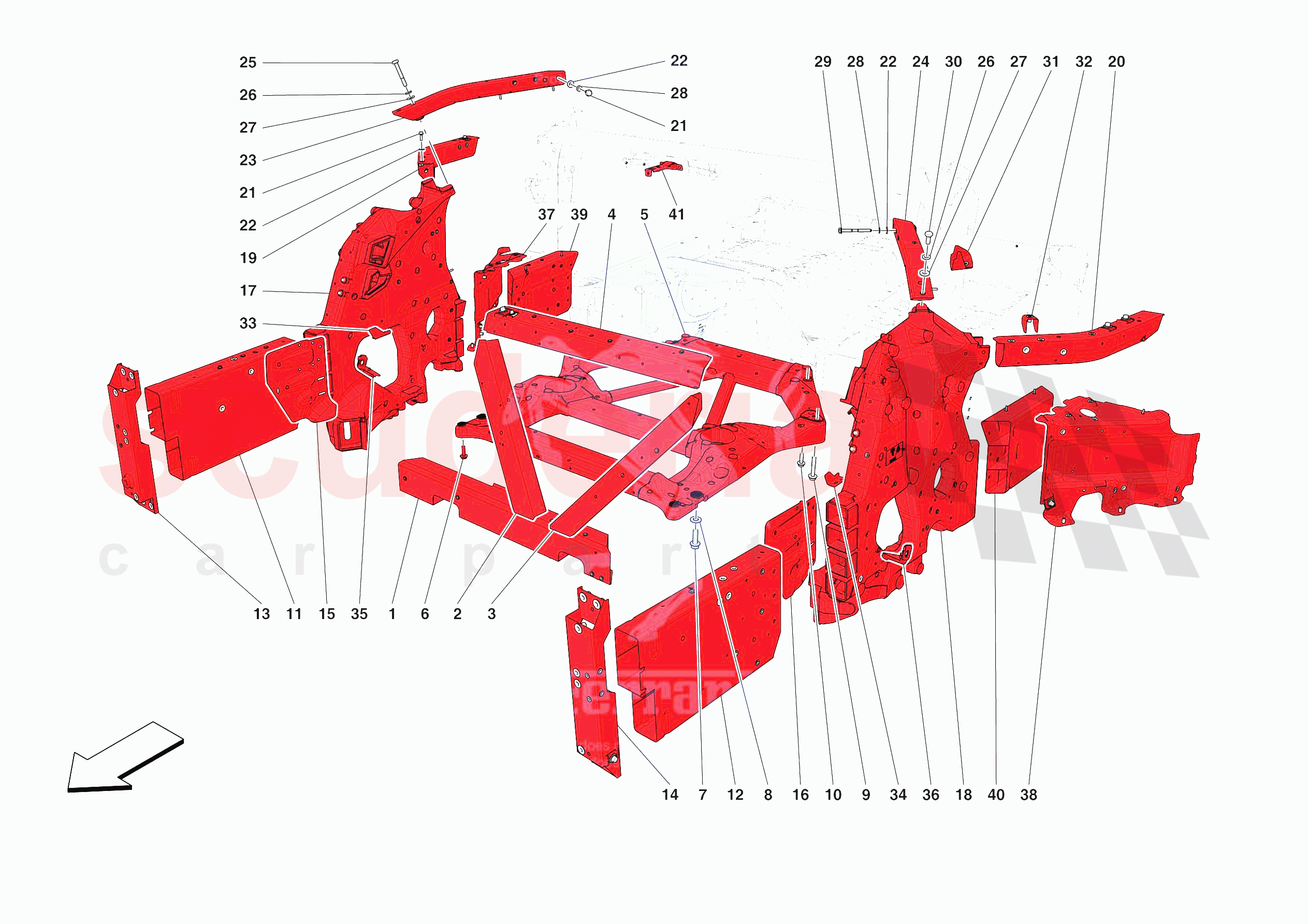 STRUCTURES AND ELEMENTS, FRONT OF VEHICLE of Ferrari Ferrari Purosangue USA