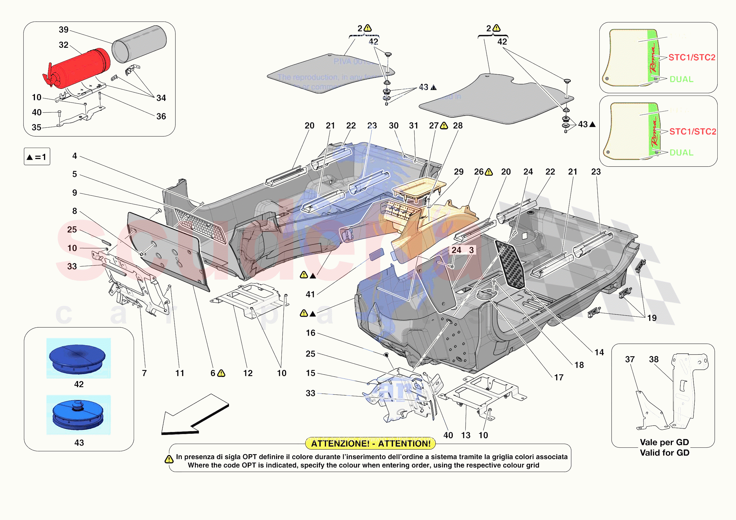 PASSENGER COMPARTMENT MATS of Ferrari Ferrari Roma Europe RH
