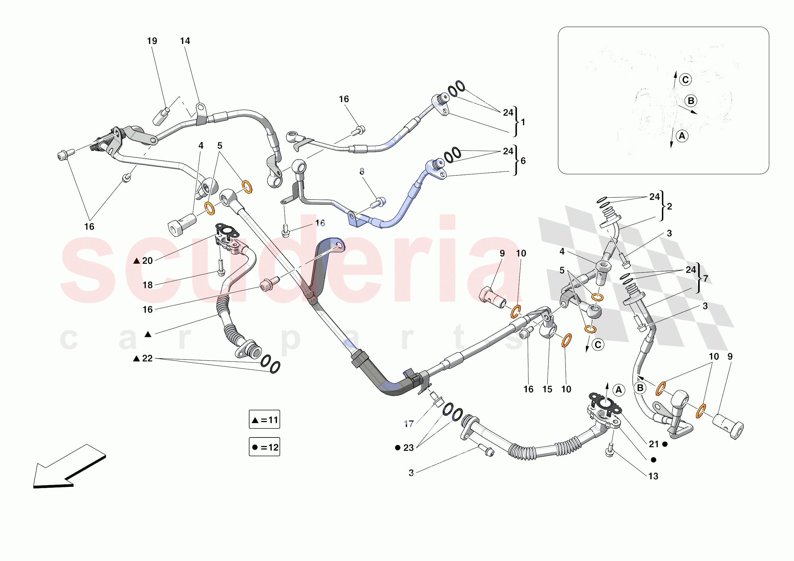 FORCED INDUCTION SYSTEM PIPES of Ferrari Ferrari Roma Spider Europe RH