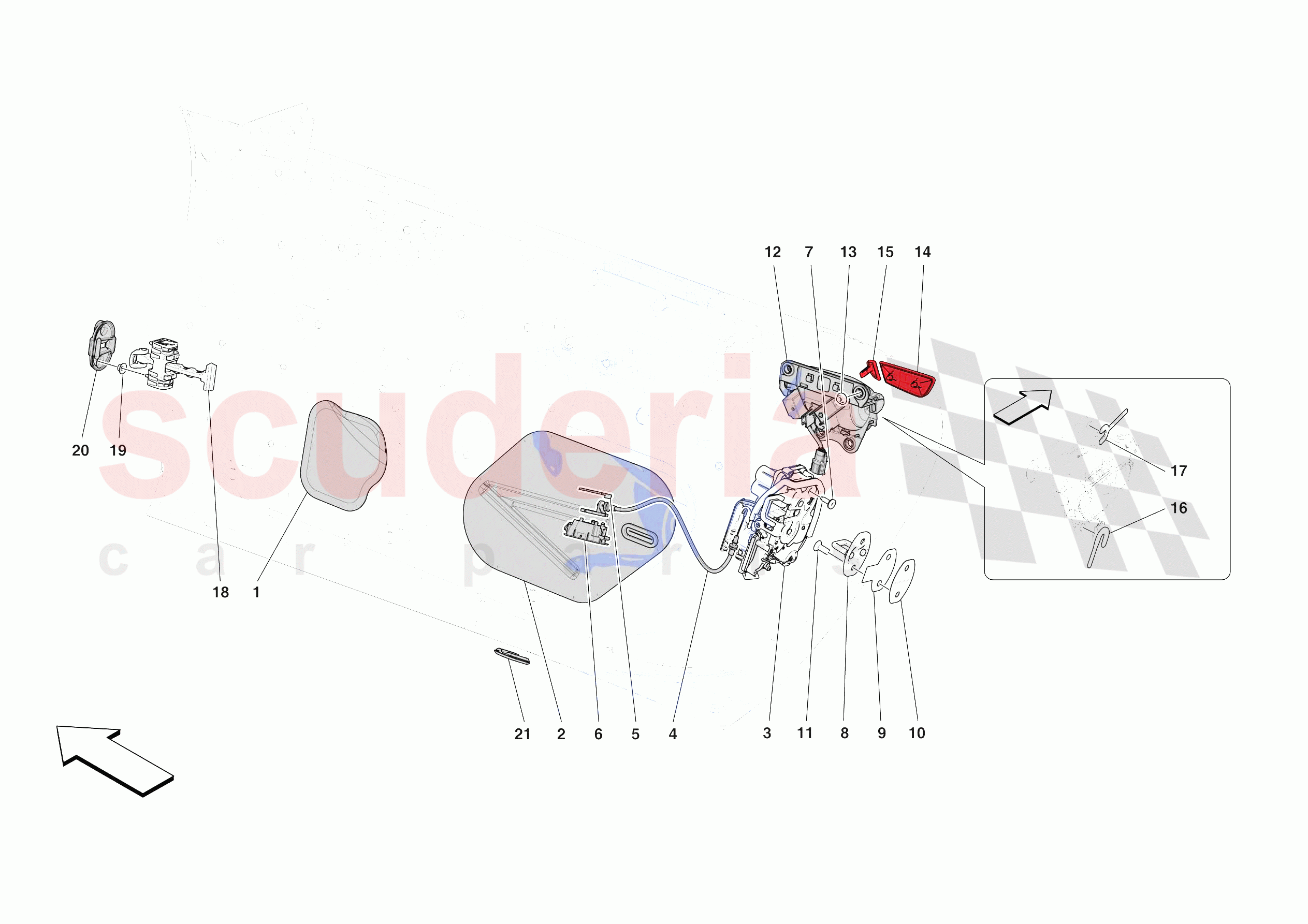 DOORS - OPENING MECHANISMS AND HINGES of Ferrari Ferrari Roma Spider Europe RH