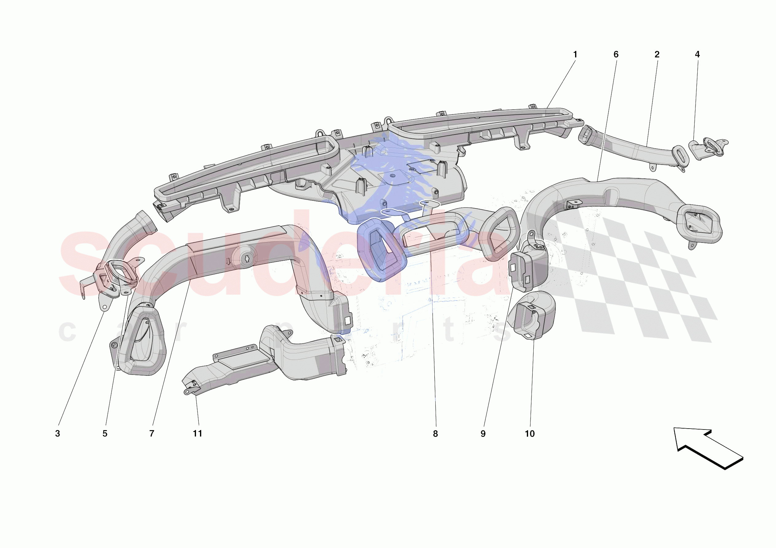 DASHBOARD - DUCTS -NOT FOR RHD- of Ferrari Ferrari Roma Spider Europe RH