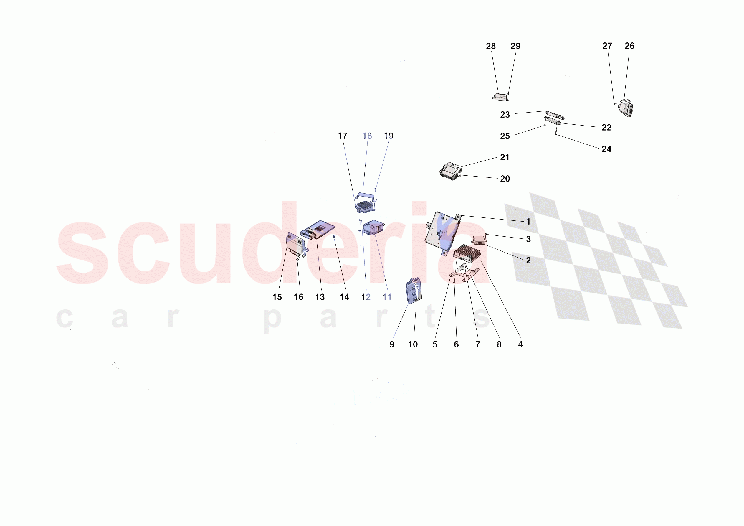 ELECTRICAL SYSTEM CONTROL UNITS of Ferrari Ferrari Roma Spider Europe RH