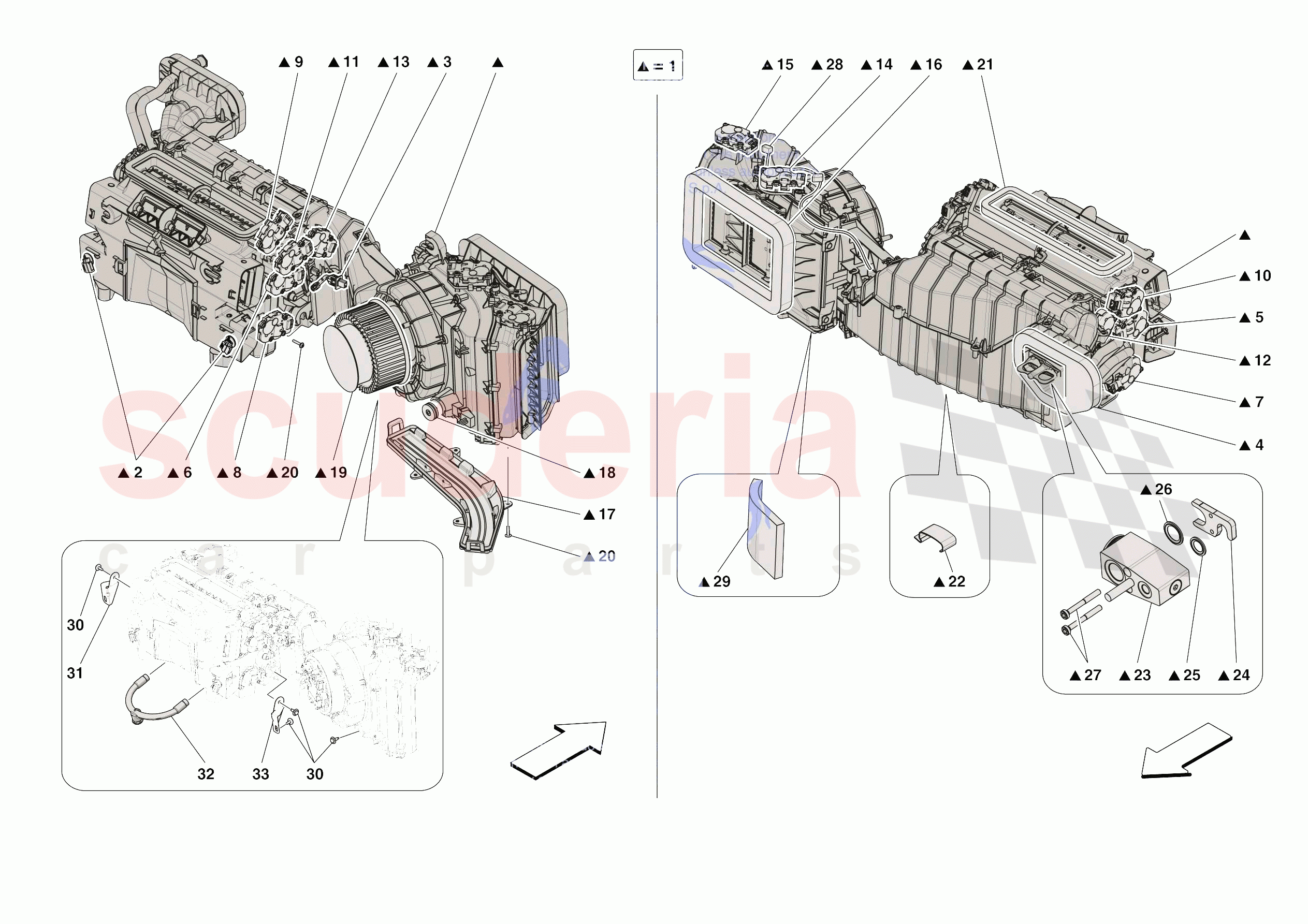 A/C SYSTEM - EVAPORATOR of Ferrari Ferrari Roma Spider USA