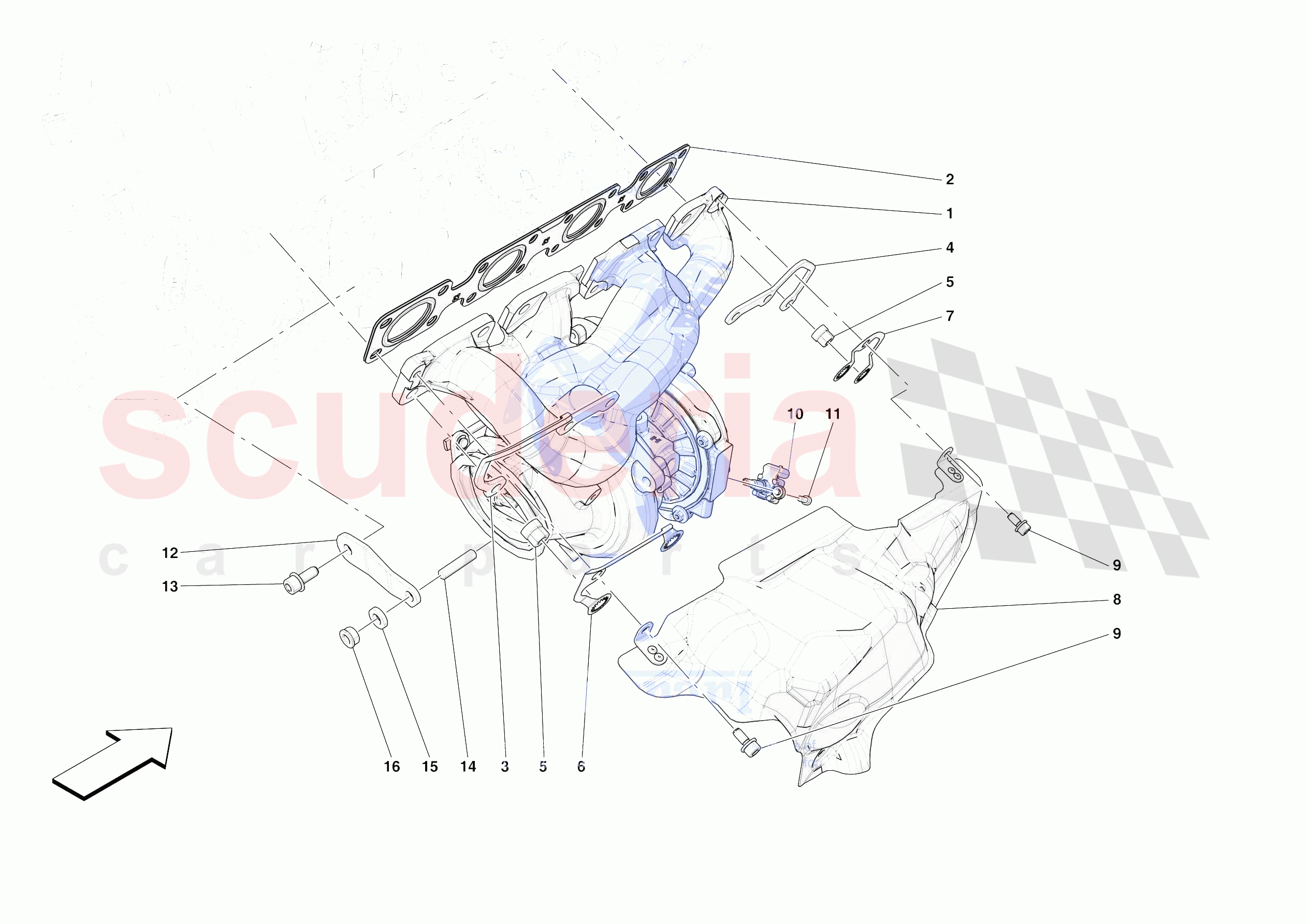 FORCED INDUCTION SYSTEM TURBOCHARGERS AND MOUNTS of Ferrari Ferrari Roma USA