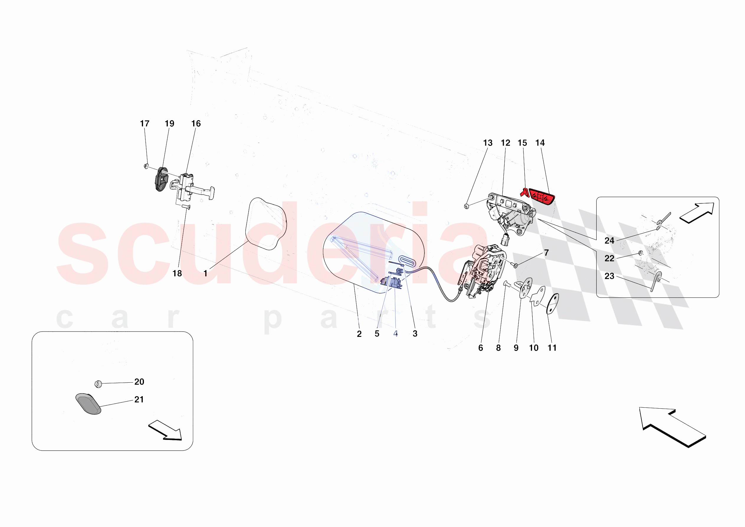 DOORS - OPENING MECHANISMS AND HINGES of Ferrari Ferrari Roma USA