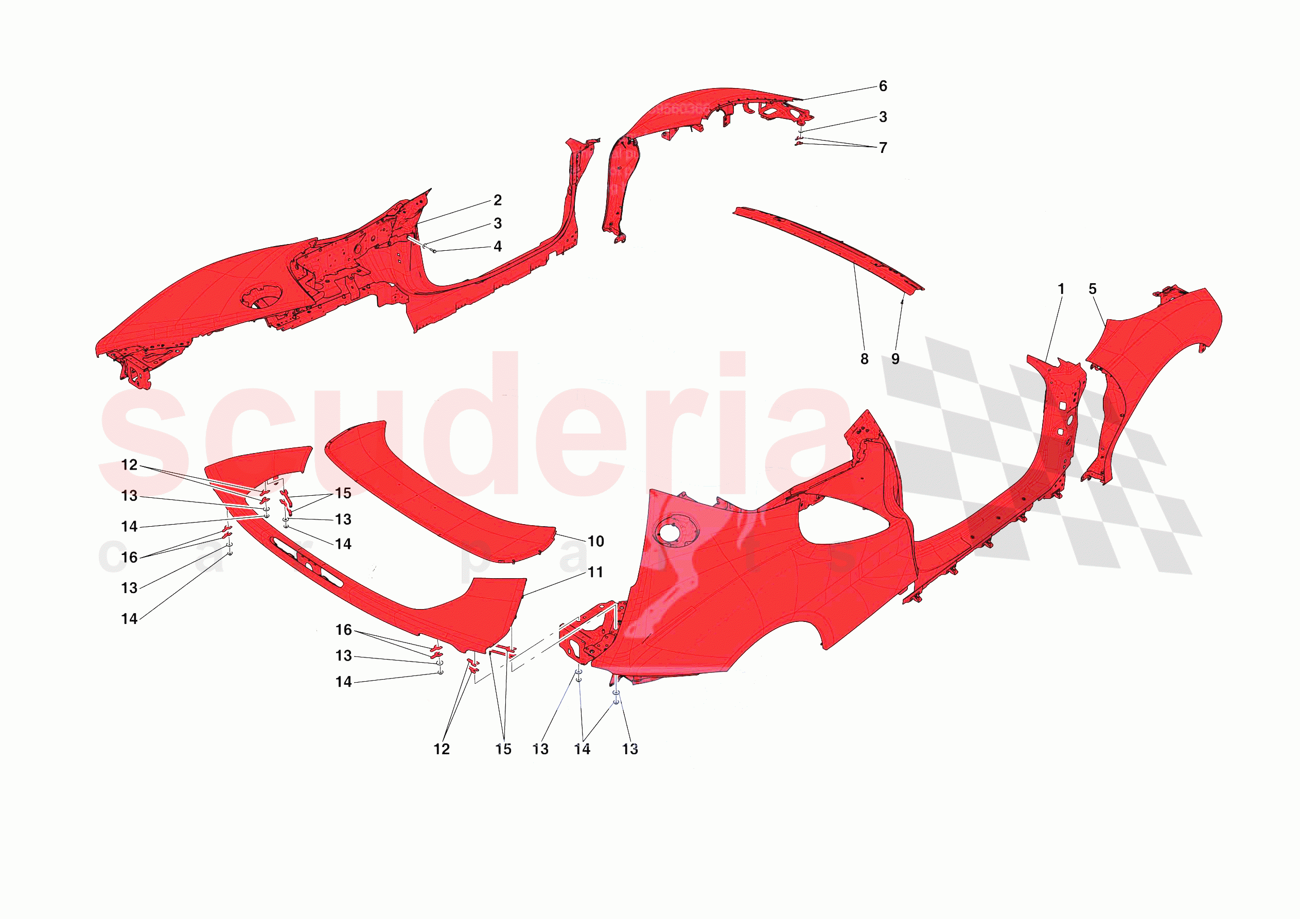 LATERAL OUTER BODYSHELL of Ferrari Ferrari SF90 Spider Europe