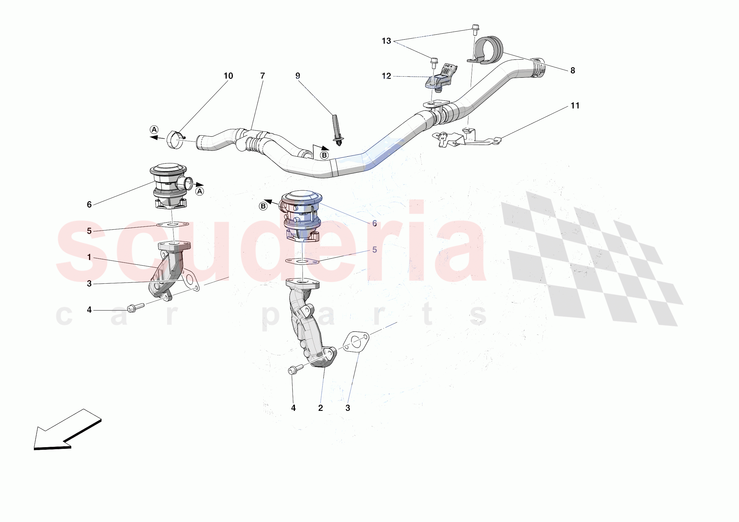EMISSIONS CONTROL SYSTEM PIPES AND VALVES of Ferrari Ferrari SF90 Spider Europe RH