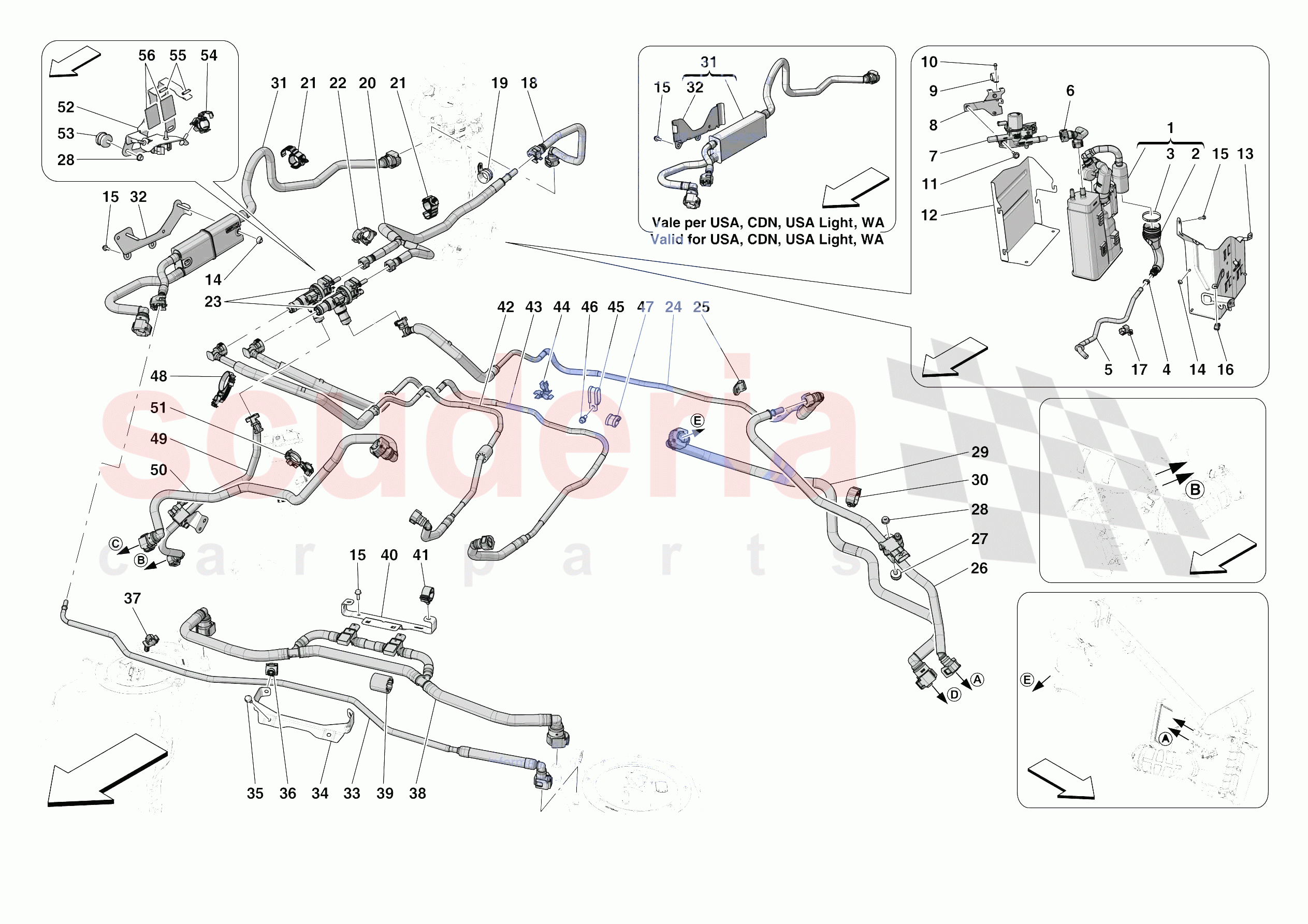 EVAPORATIVE EMISSIONS CONTROL SYSTEM of Ferrari Ferrari SF90 Spider Europe RH