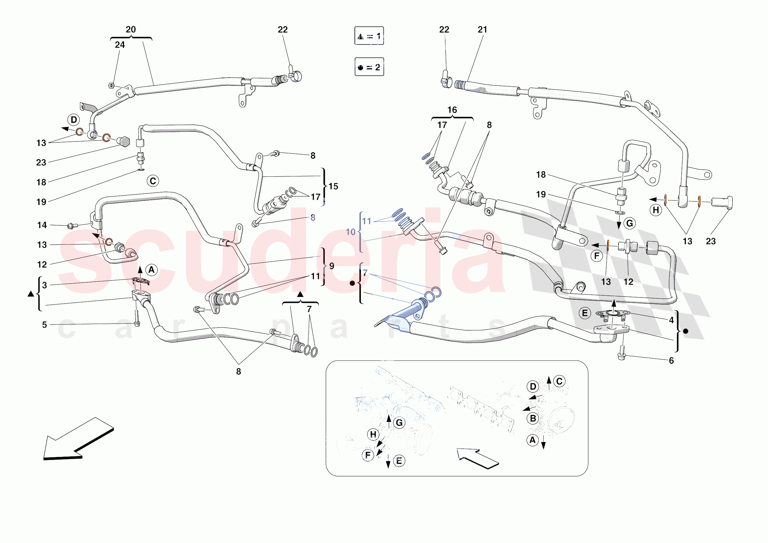 FORCED INDUCTION SYSTEM PIPES of Ferrari Ferrari SF90 Spider USA