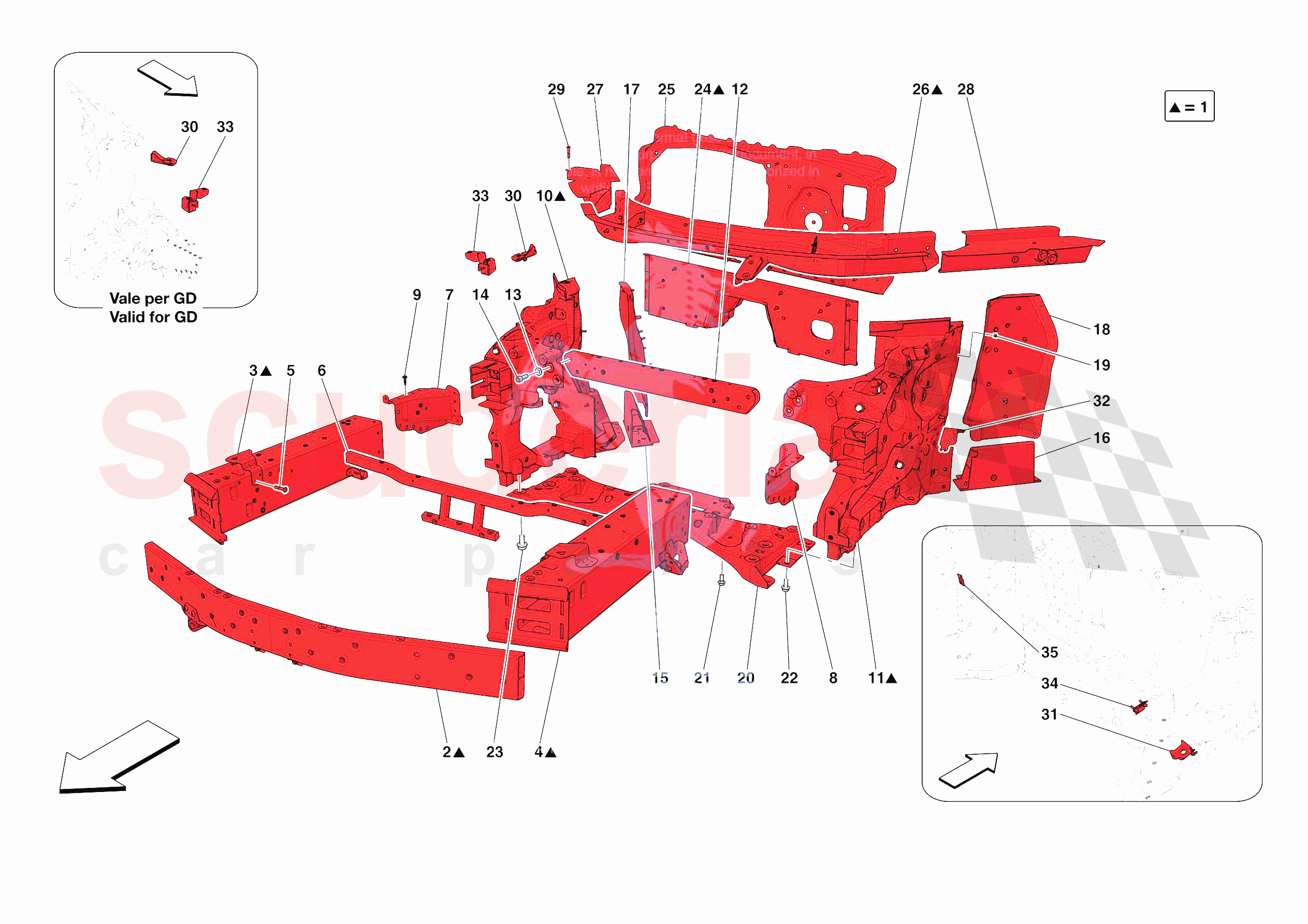 STRUCTURES AND ELEMENTS, FRONT OF VEHICLE of Ferrari Ferrari SF90 Spider USA