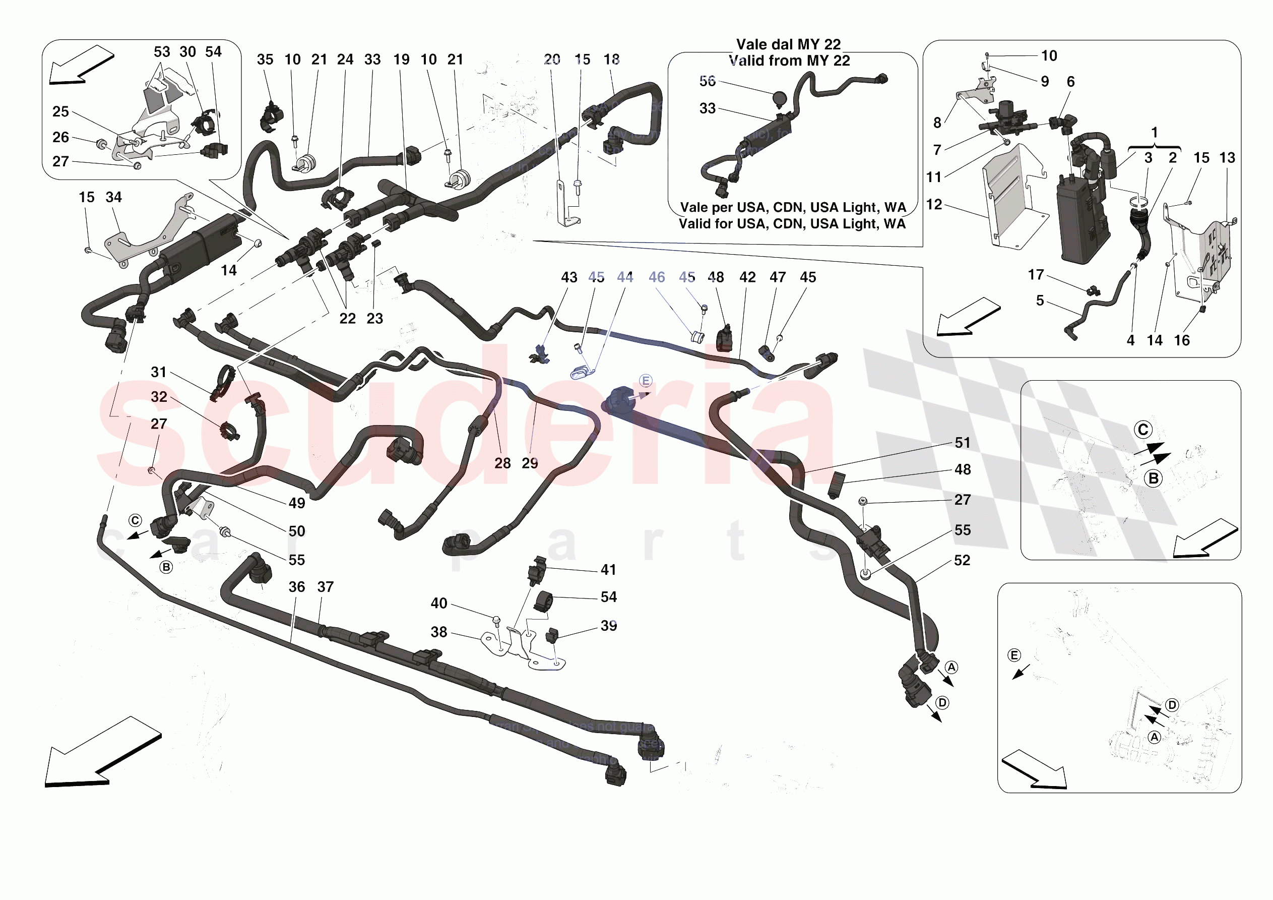 EVAPORATIVE EMISSIONS CONTROL SYSTEM of Ferrari Ferrari SF90 Stradale Europe RH