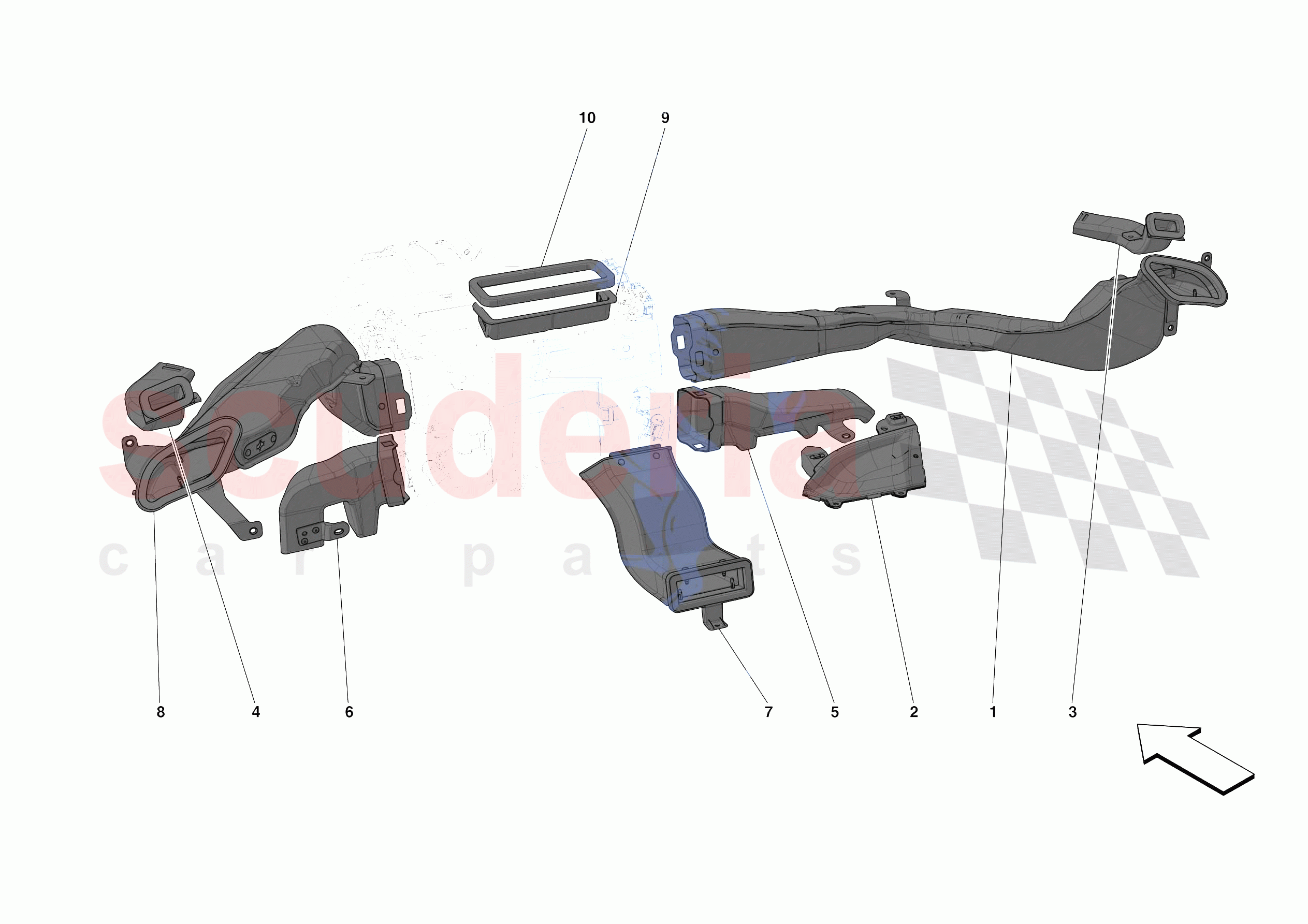 DASHBOARD - DUCTS -APPLICABLE FOR RHD- of Ferrari Ferrari SF90 Stradale USA