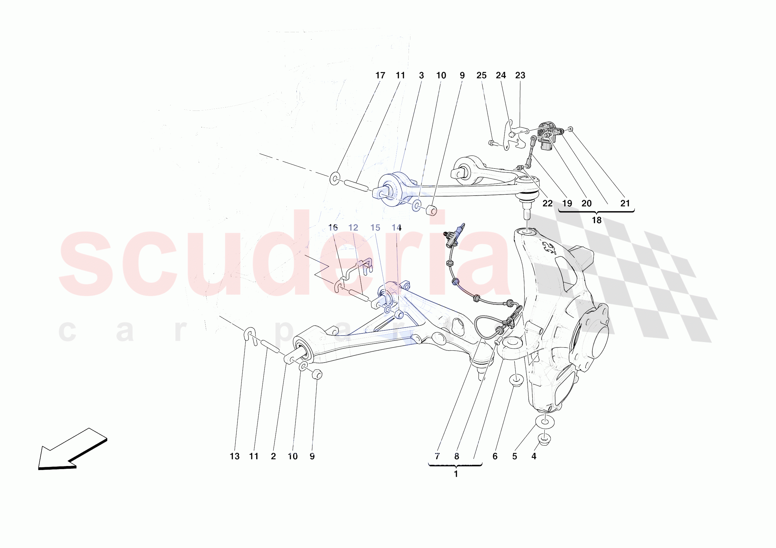 FRONT SUSPENSION - ARMS of Ferrari Ferrari SF90 XX Spider Europe RH
