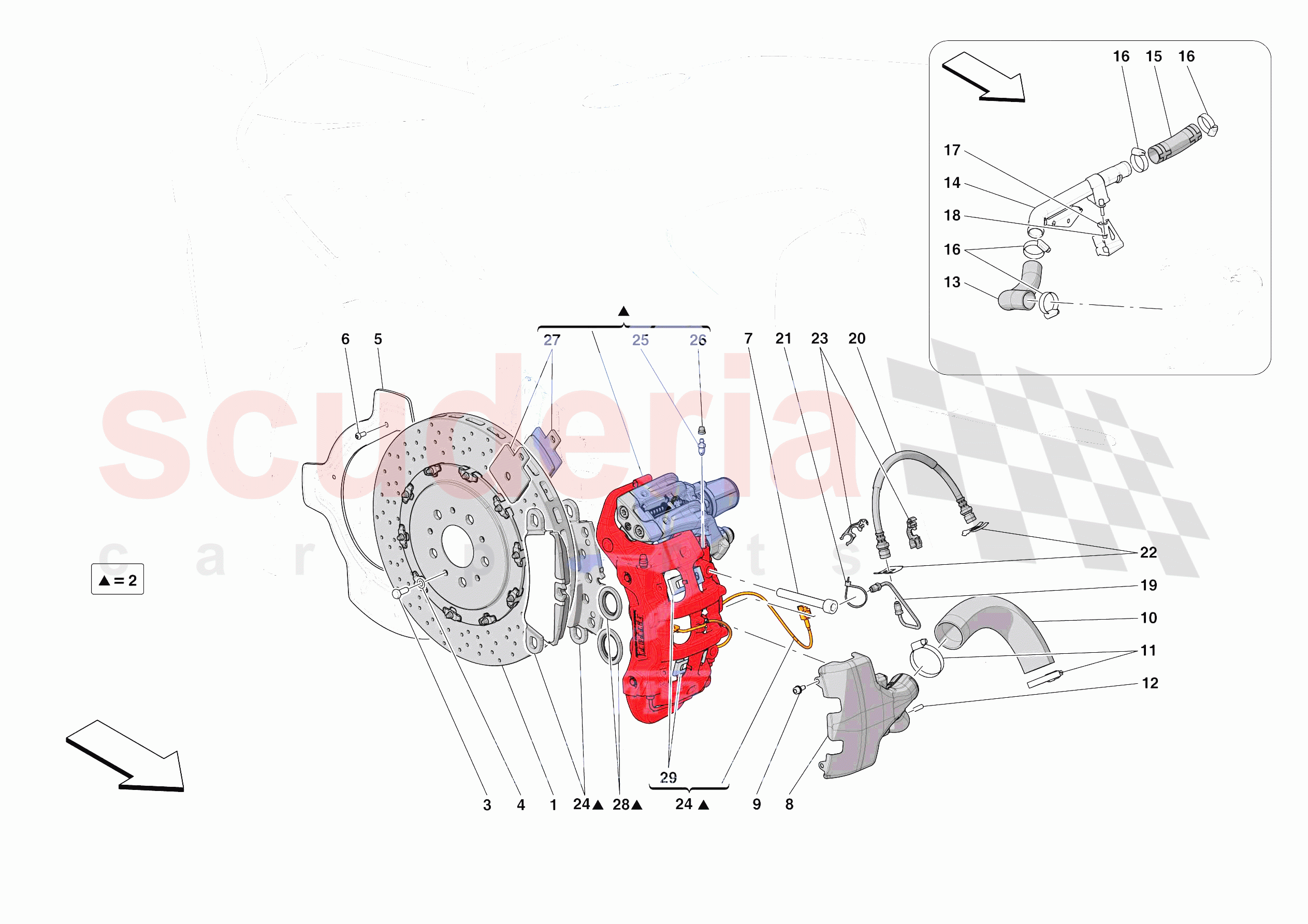 REAR SUSPENSION - CALLIPERS AND DISCS of Ferrari Ferrari SF90 XX Stradale Europe RH