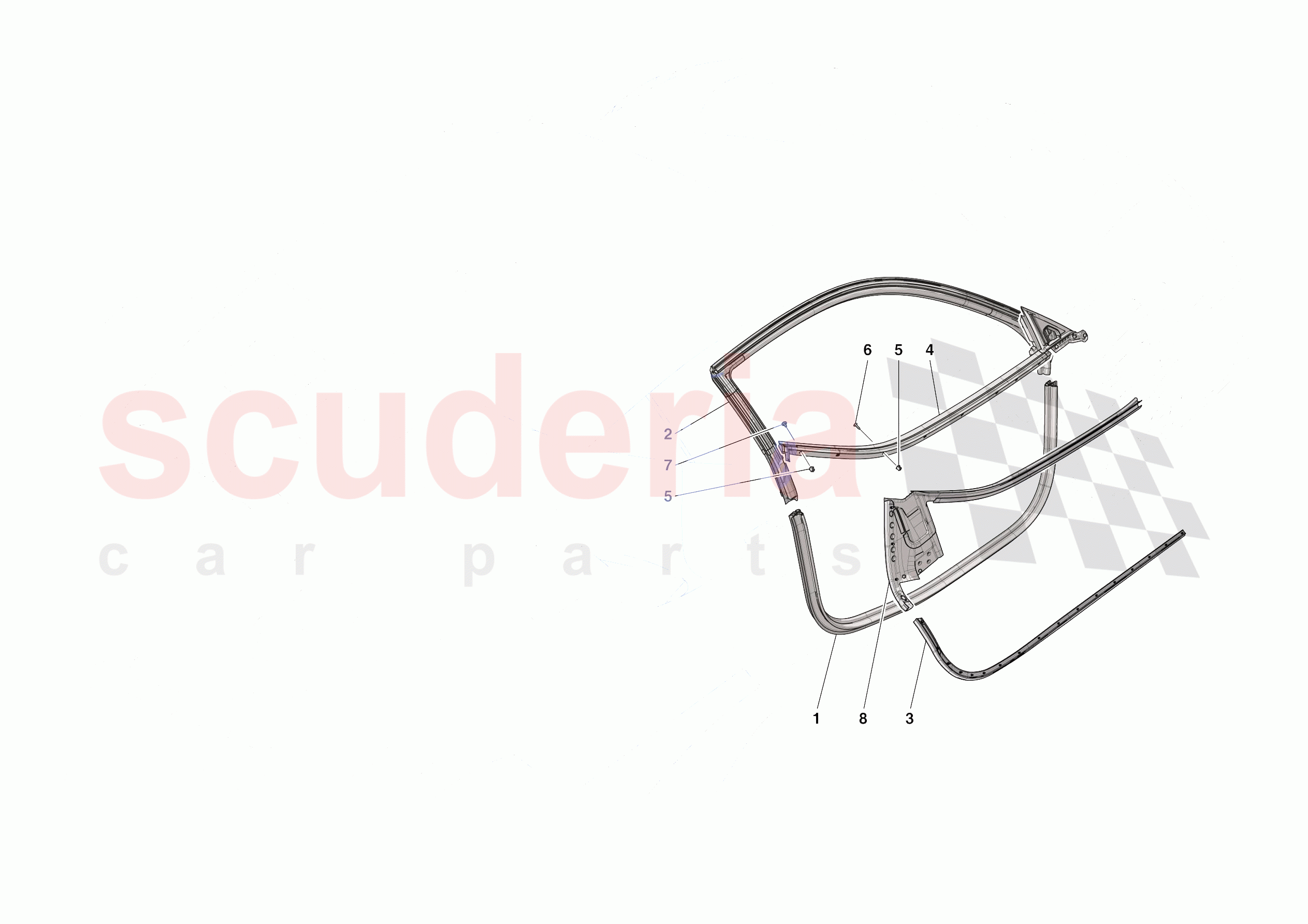 DOOR SEALS of Ferrari Ferrari SF90 XX Stradale Europe RH