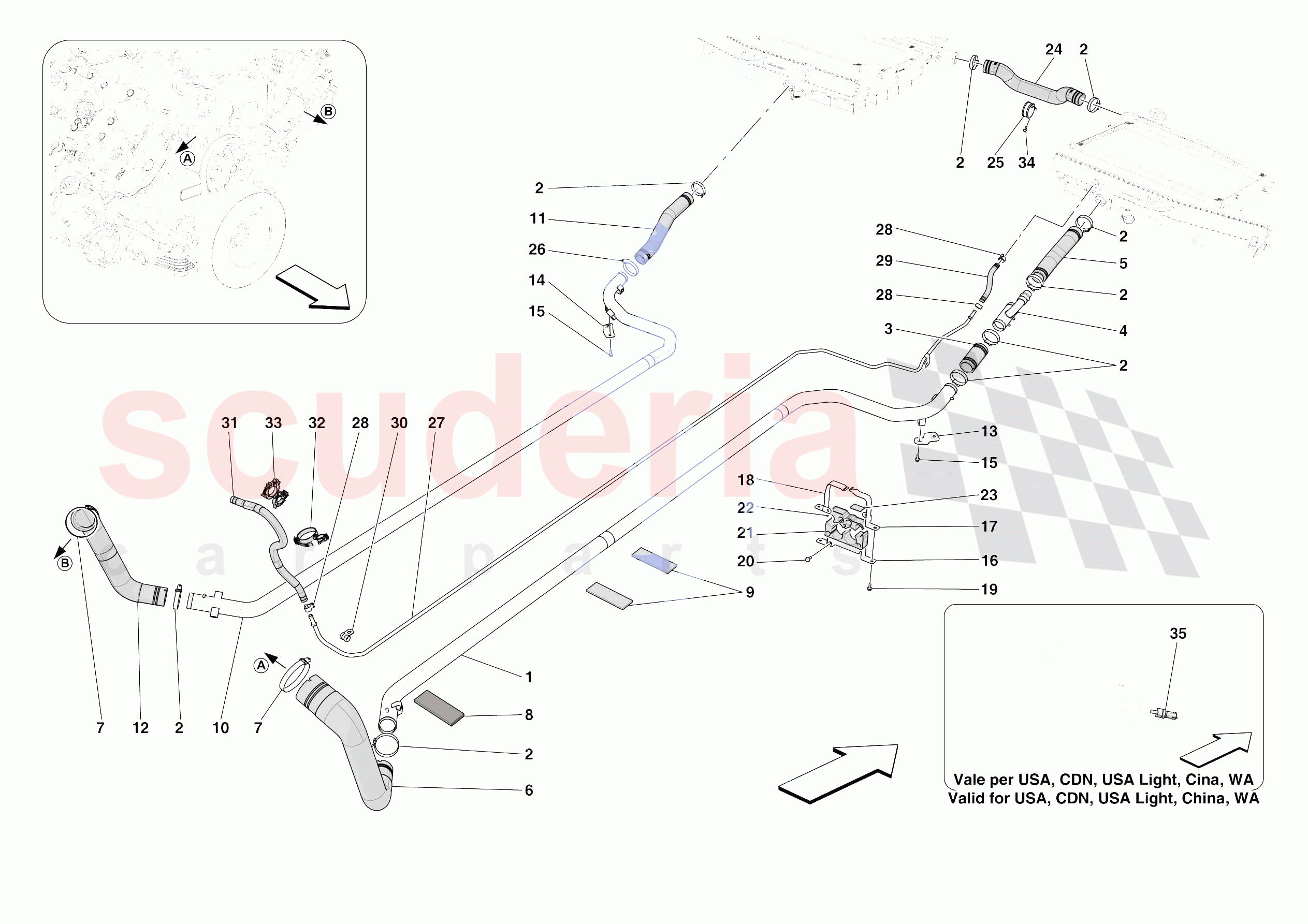 COOLING SYSTEM PIPES of Ferrari Ferrari SF90 XX Stradale USA