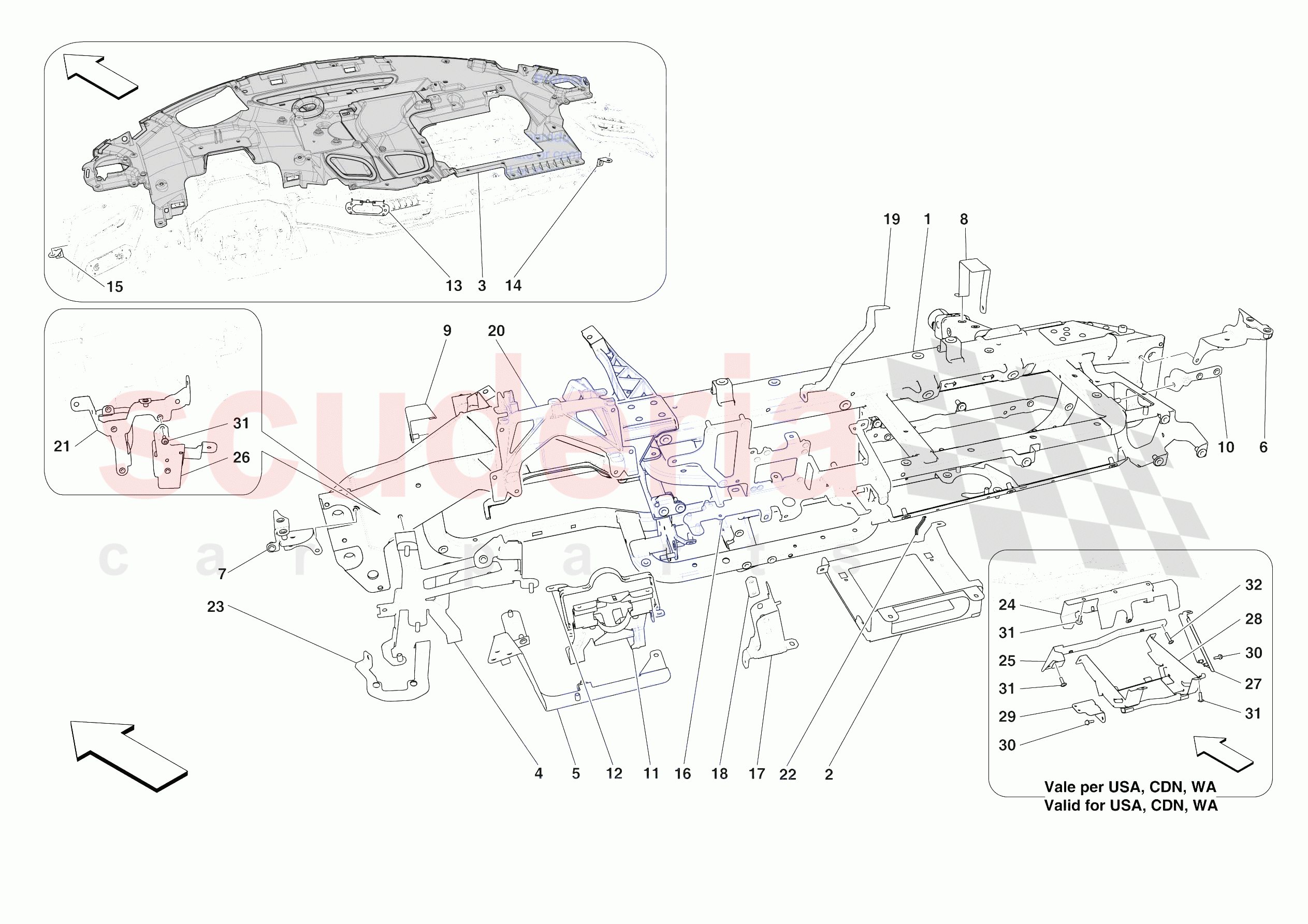DASHBOARD - SUBSTRUCTURE -NOT FOR RHD- of Ferrari Ferrari SF90 XX Stradale USA