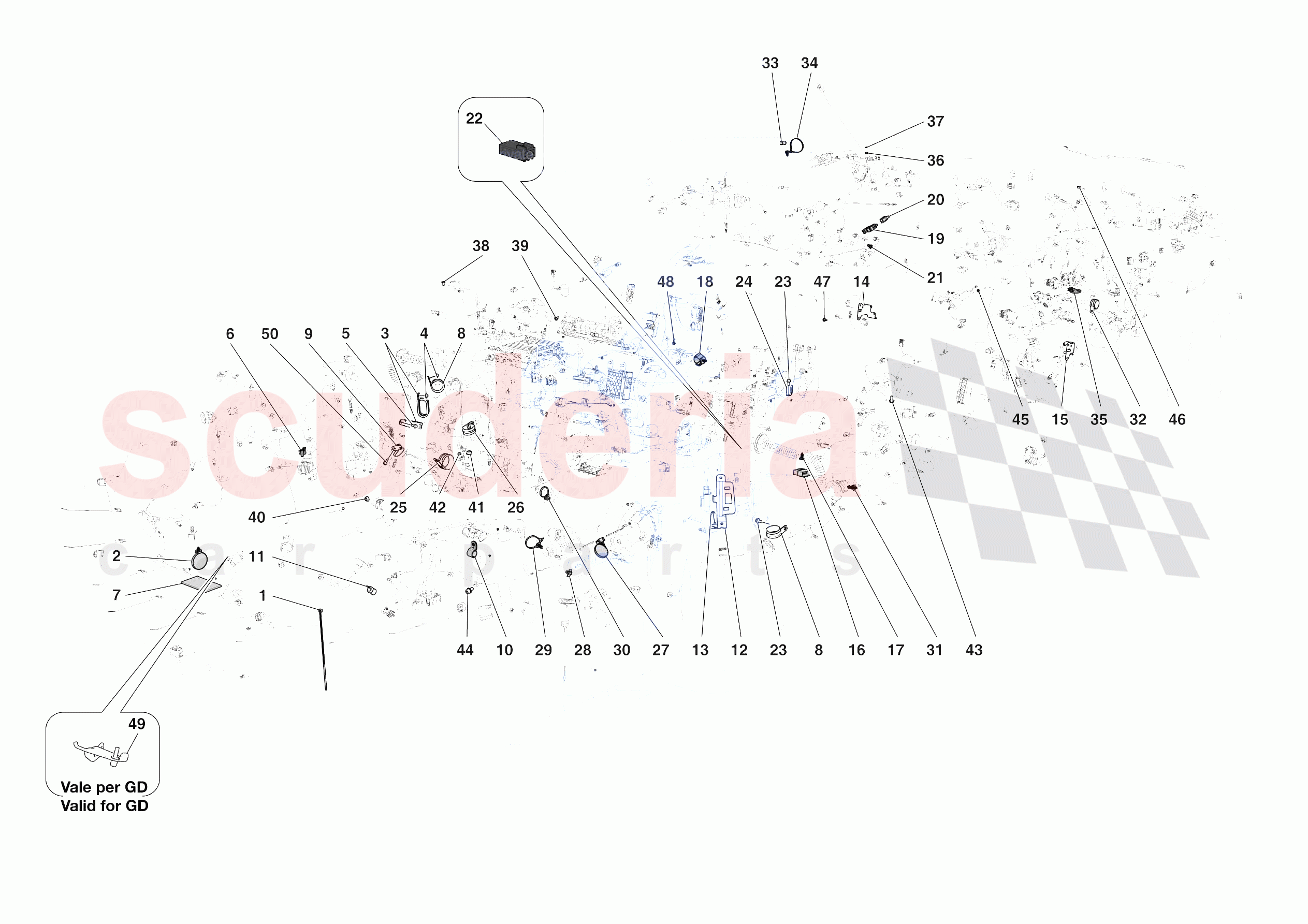VARIOUS FASTENINGS FOR THE ELECTRICAL SYSTEM of Ferrari Ferrari SF90 XX Stradale USA