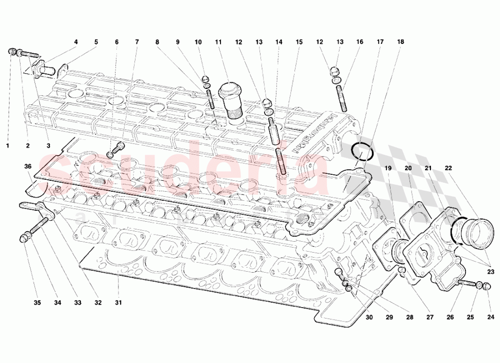 Accessories for Right Cylinder Head of Lamborghini Lamborghini Diablo SE30 (1993-1995)