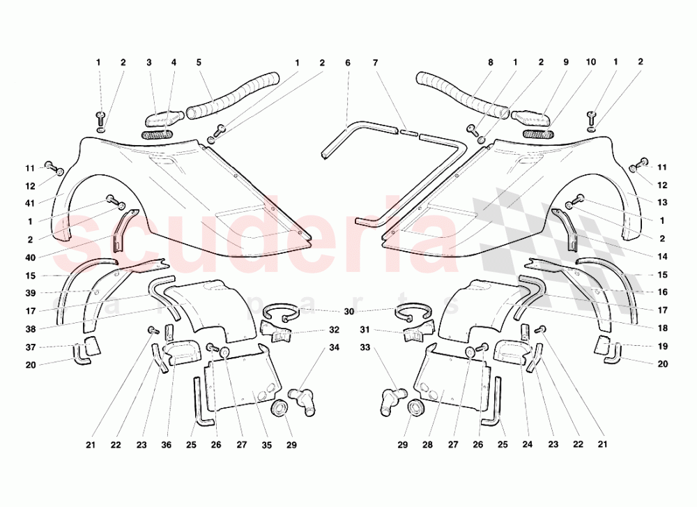 Front Body Elements of Lamborghini Lamborghini Diablo VT (1993-1998)