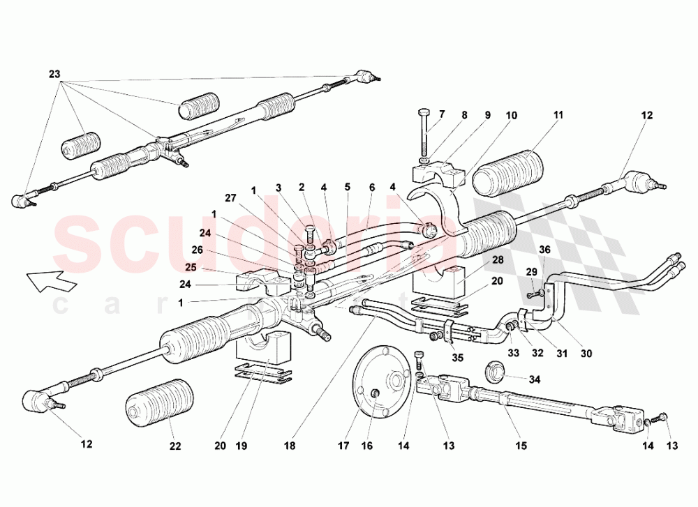 Steering Rack of Lamborghini Lamborghini Murcielago LP640