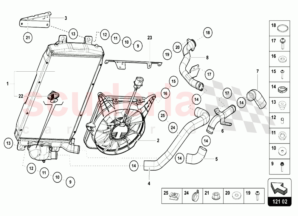 WATER COOLING SYSTEM 1 of Lamborghini Lamborghini Aventador LP720 Roadster