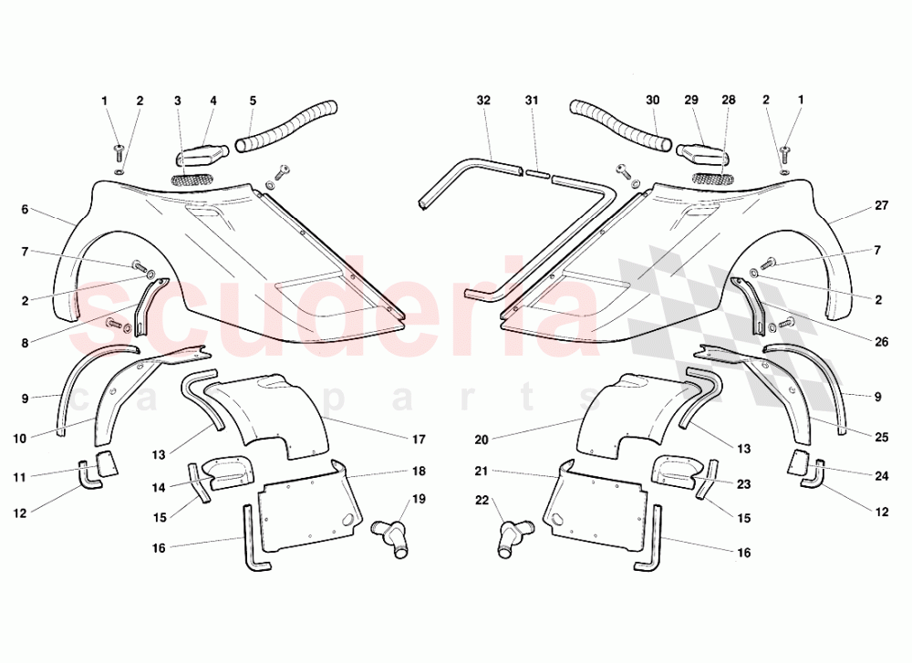 Front Body Elements of Lamborghini Lamborghini Diablo (1990-1998)
