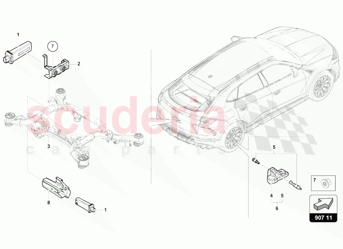 TYRE PRESSURE SENSOR of Lamborghini Lamborghini Urus (2018-2019)