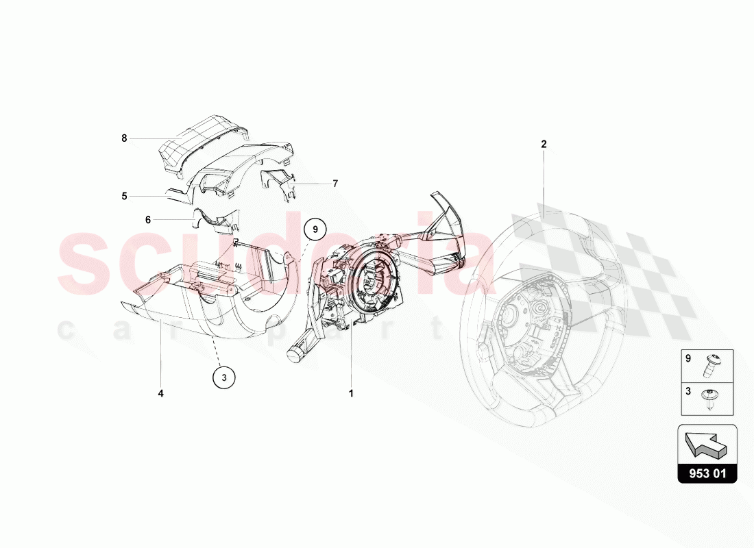 RACK AND PINION STEERING of Lamborghini Lamborghini Aventador LP770 SVJ Coupe