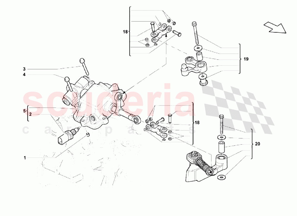 Selector Mechanism of Lamborghini Lamborghini Gallardo LP550 Coupe