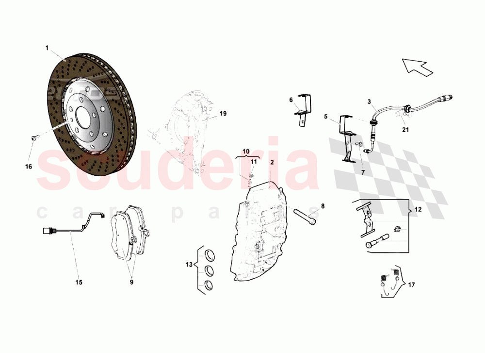 Front Brakes Discs Ccb of Lamborghini Lamborghini Gallardo LP570 4 SL