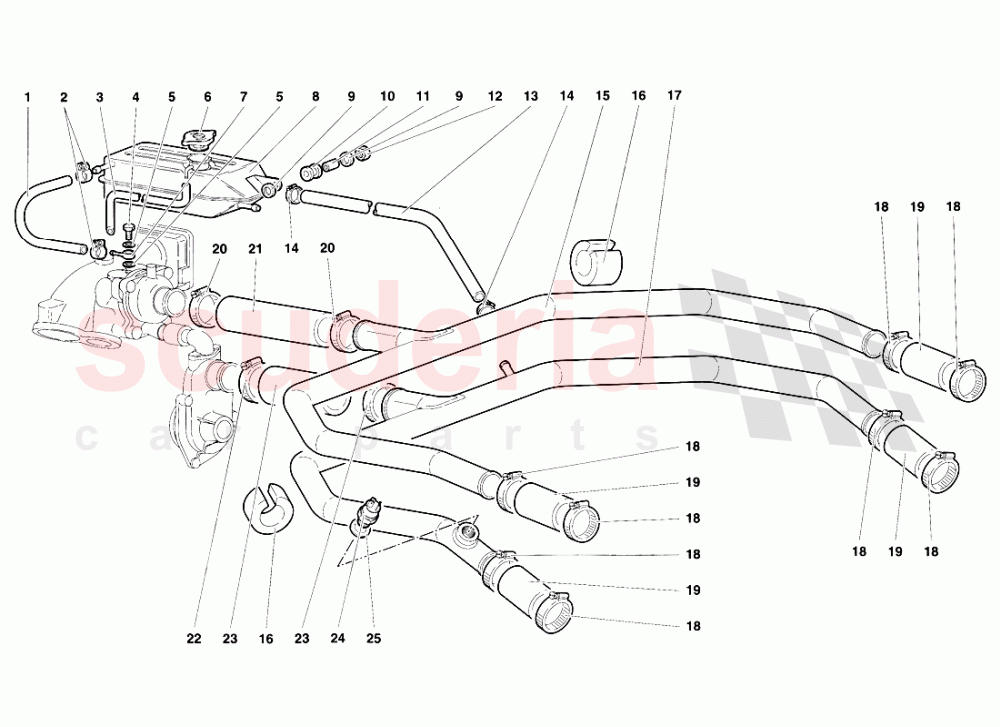 Water Cooling System of Lamborghini Lamborghini Diablo SV (1995-1997)