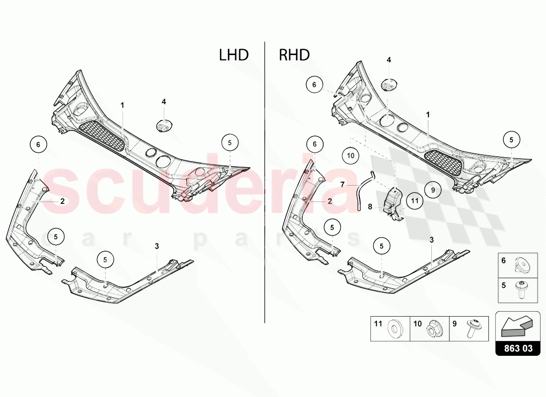 FRONT END COVER of Lamborghini Lamborghini Huracan Evo Coupe