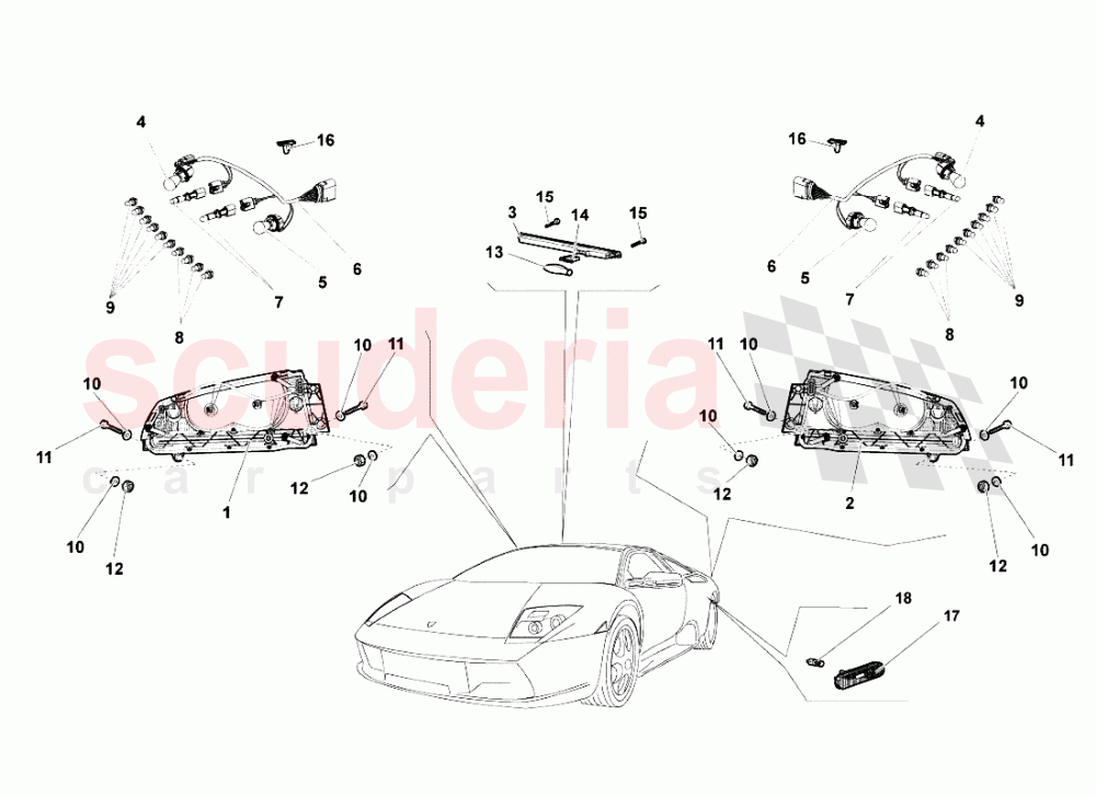 Lights 2 of Lamborghini Lamborghini Murcielago LP640 Roadster