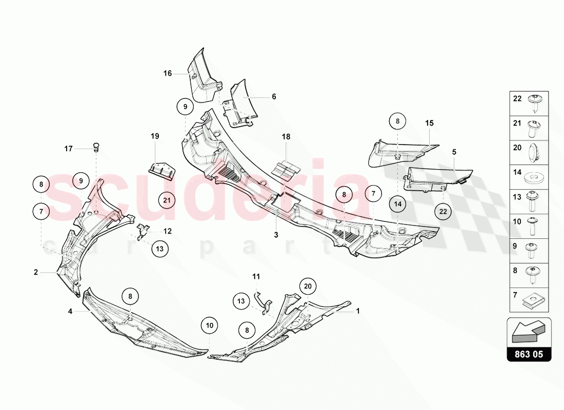 LUGAGE COMP. FLOOR COVERING of Lamborghini Lamborghini Aventador LP770 SVJ Coupe