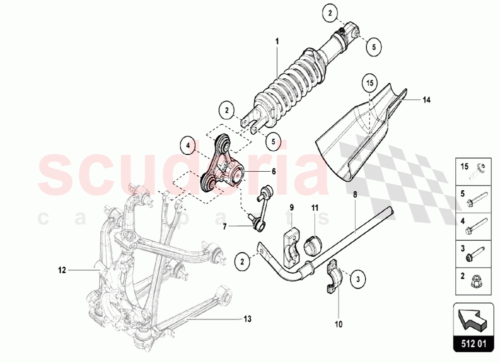 Rear Suspension of Lamborghini Lamborghini Aventador LP740 S