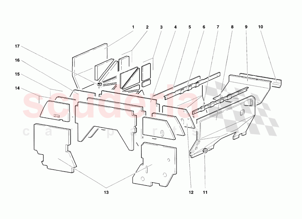 Engine Compartment Insulating Panels of Lamborghini Lamborghini Diablo SV (1998)