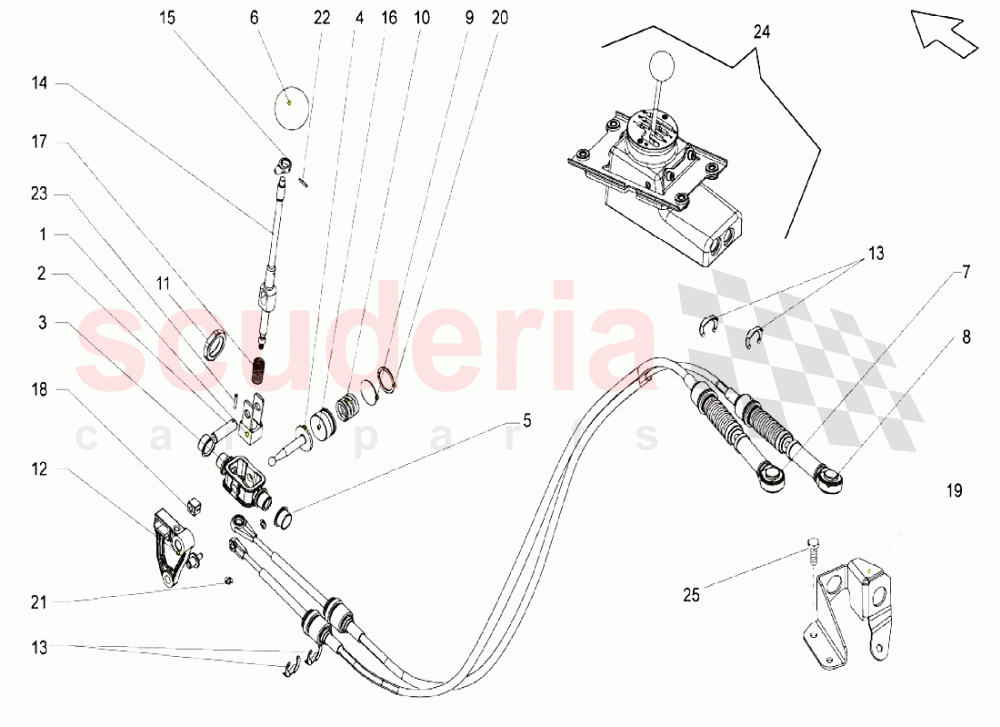 Hand Lever System - Selector Mechanism of Lamborghini Lamborghini Gallardo LP550 Coupe