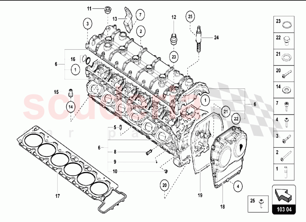 RIGHT CYLINDER HEAD AND COVER of Lamborghini Lamborghini Aventador LP750 SV Coupe